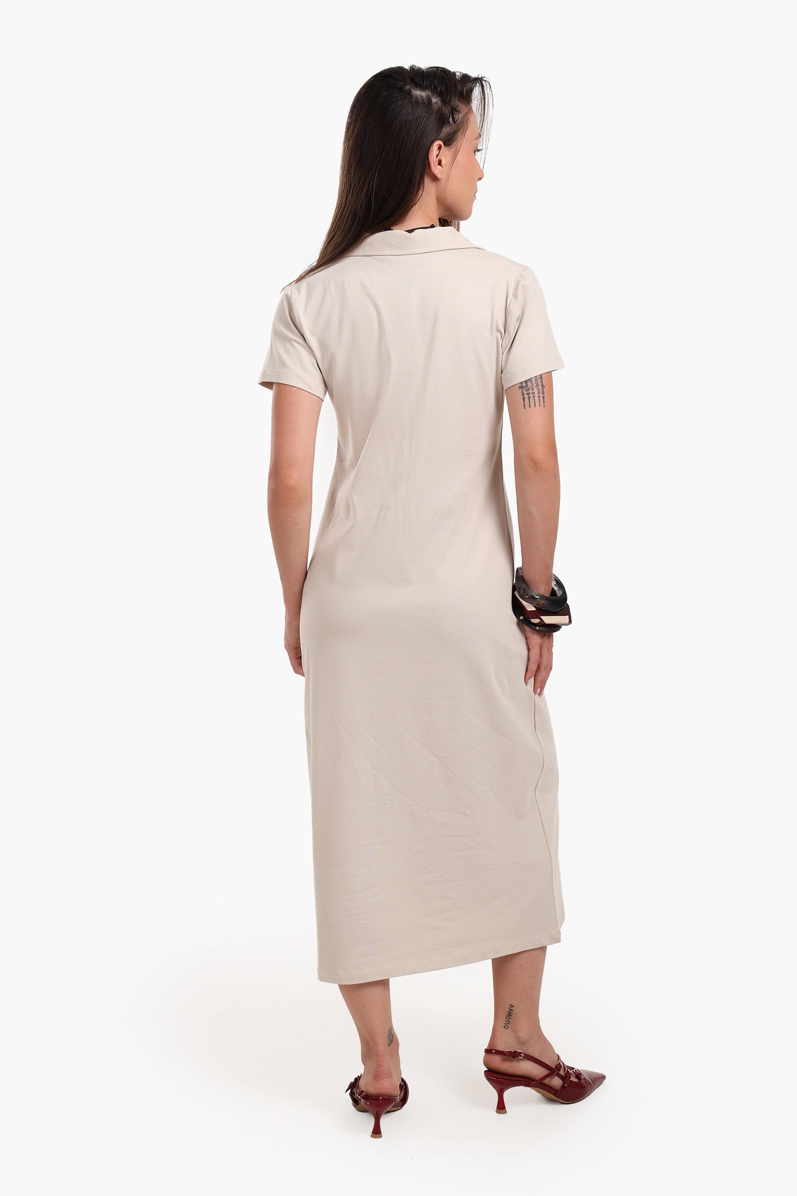 Polo Neck Midi Dress
