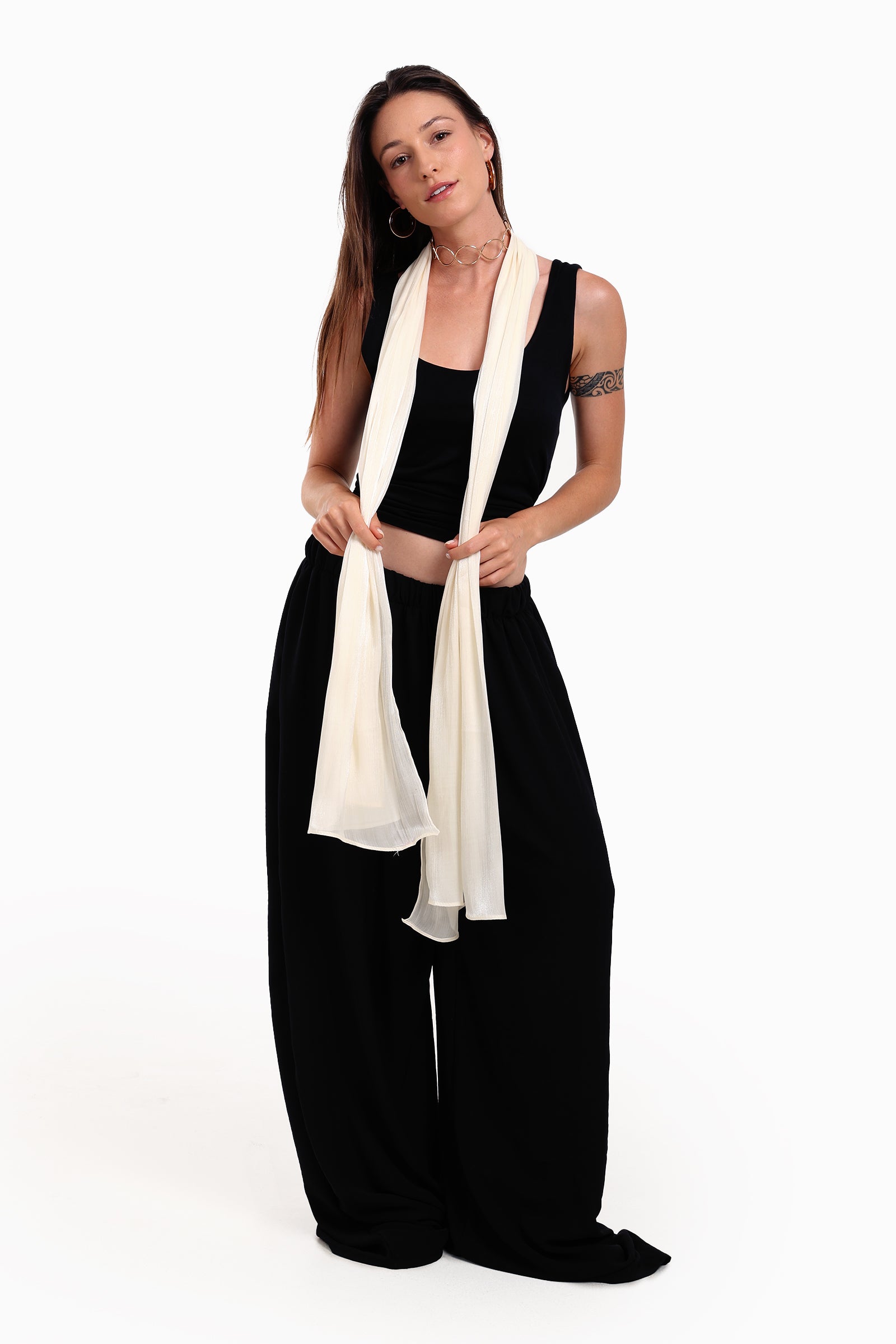 Cotton Organza Crinkle Scarf
