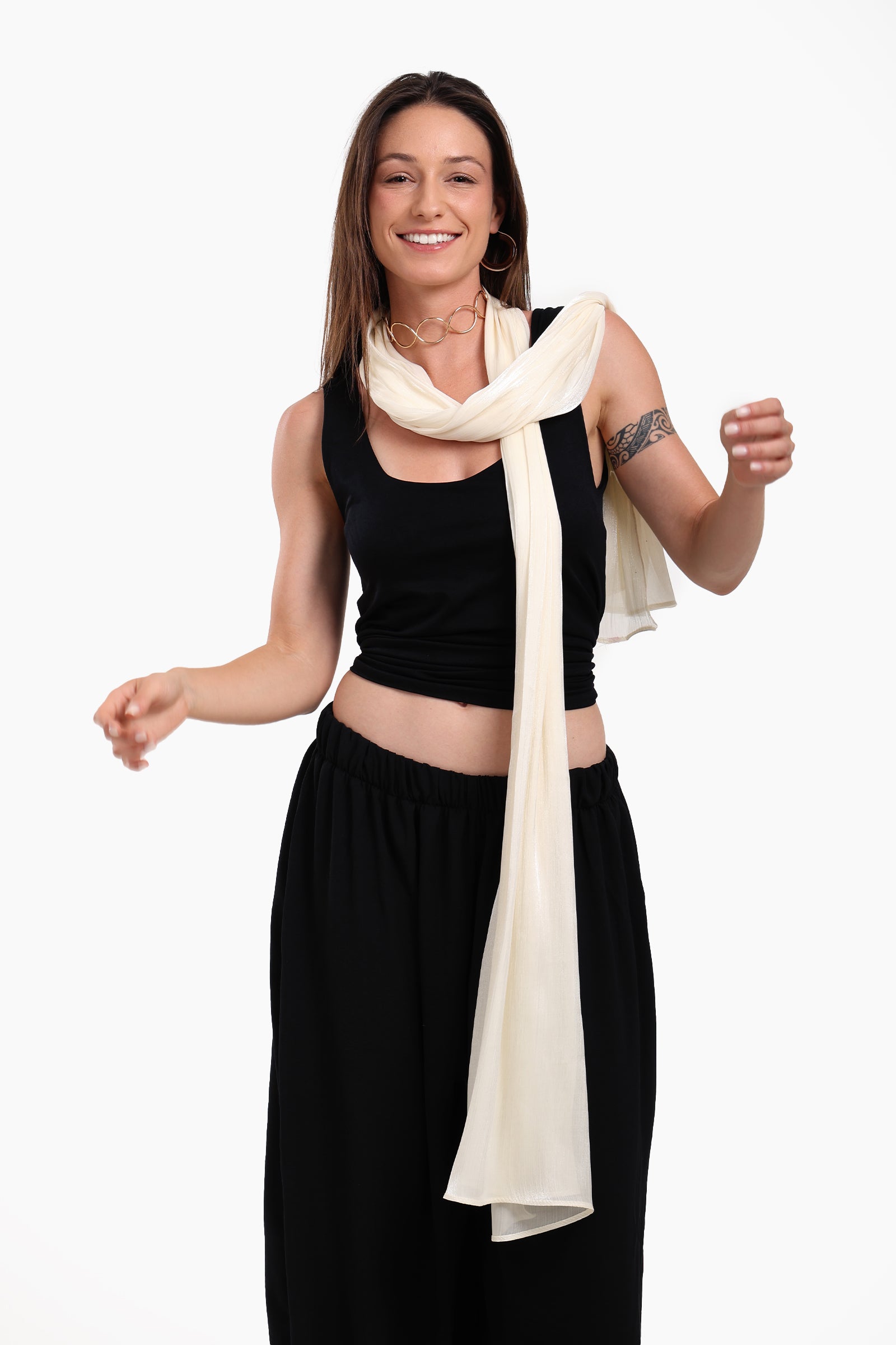 Cotton Organza Crinkle Scarf
