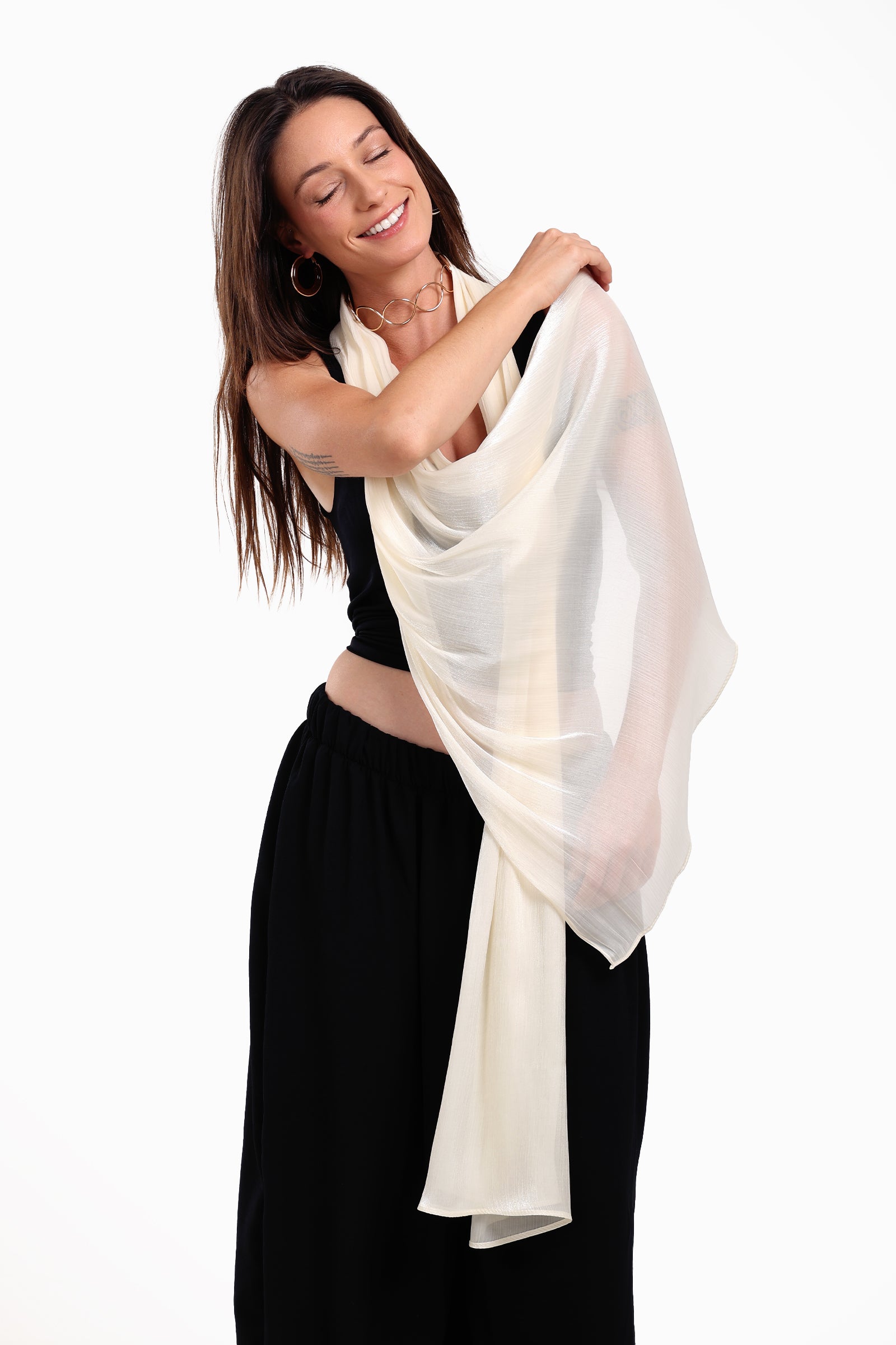 Cotton Organza Crinkle Scarf