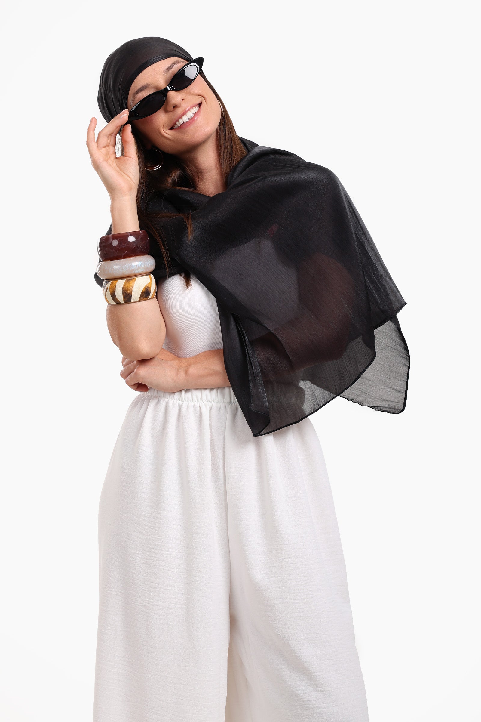 Cotton Organza Crinkle Scarf