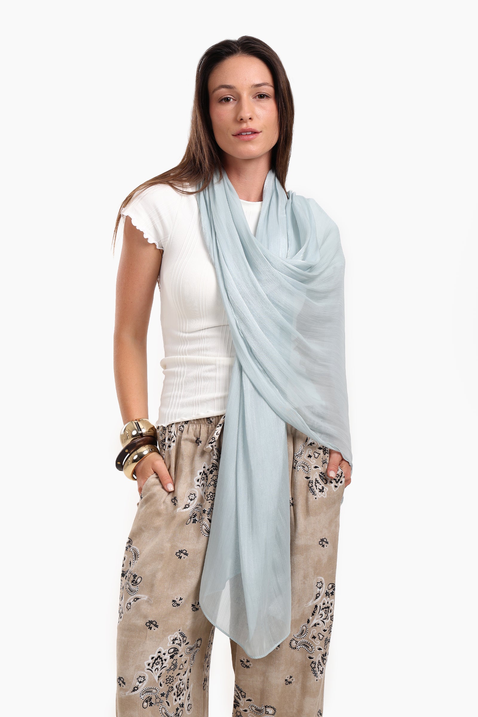 Cotton Organza Crinkle Scarf
