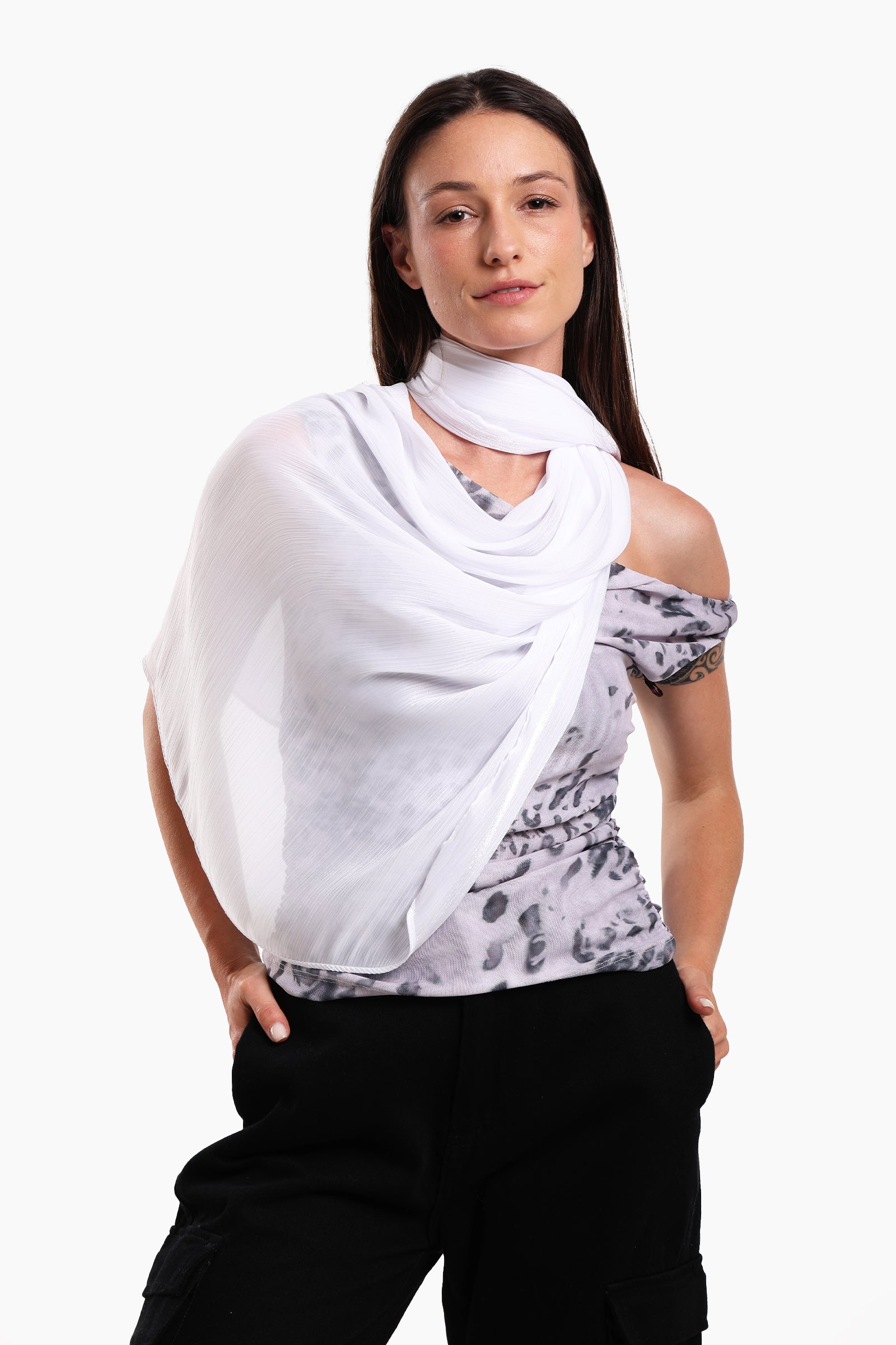 Cotton Organza Crinkle Scarf