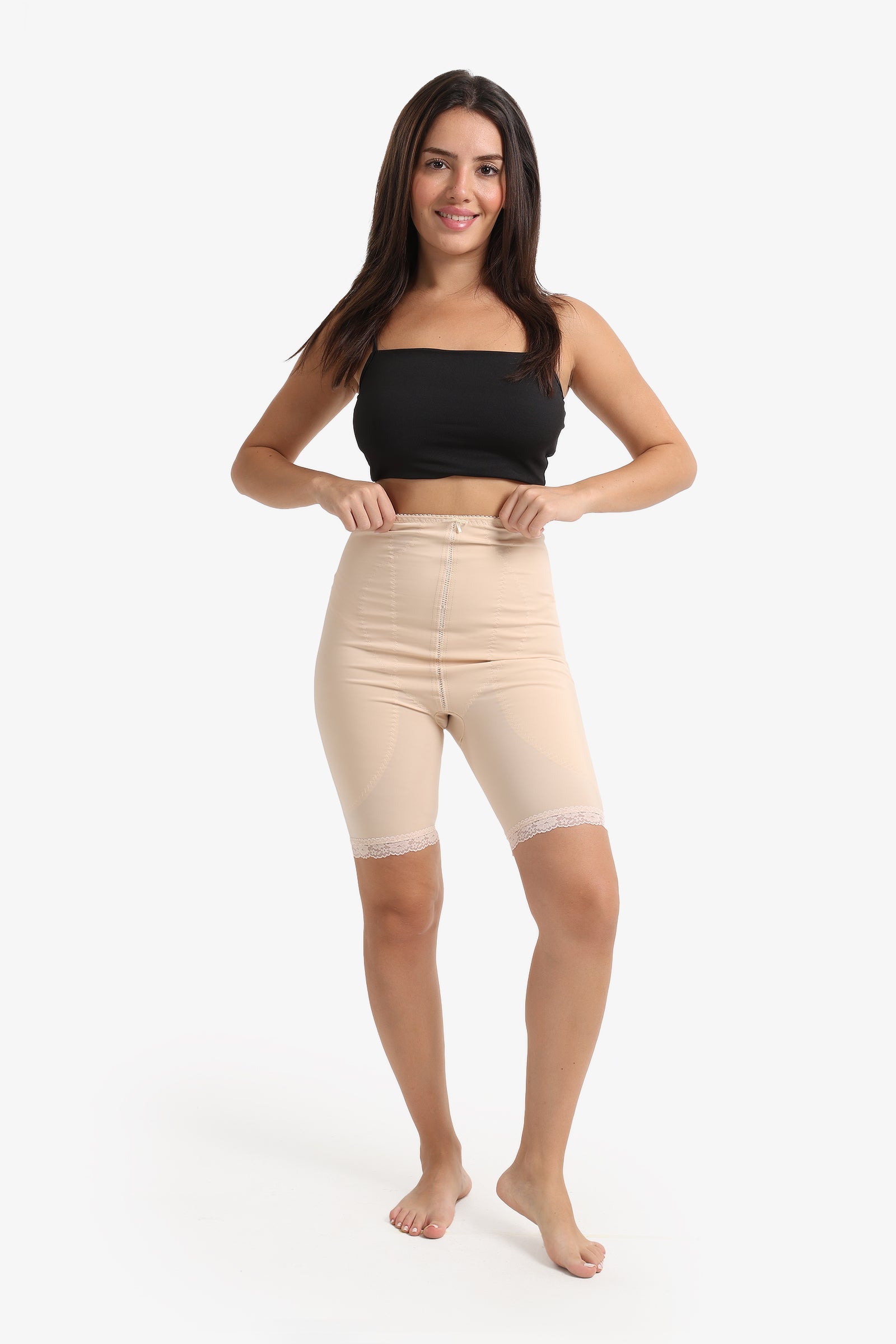 Lace Hem Shorts Corset