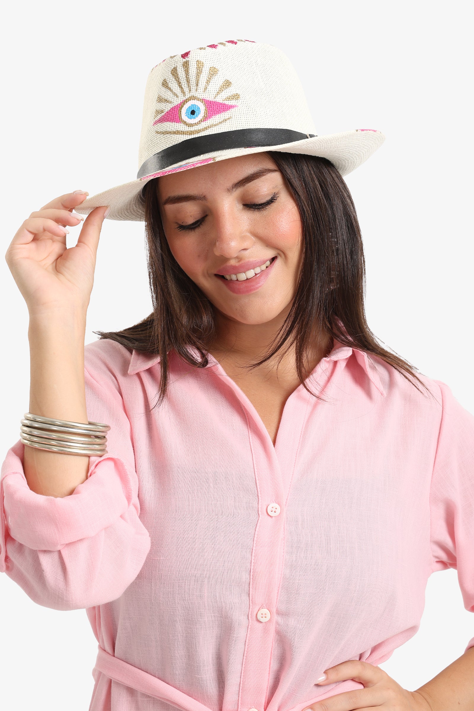 Eye Straw Beach Hat