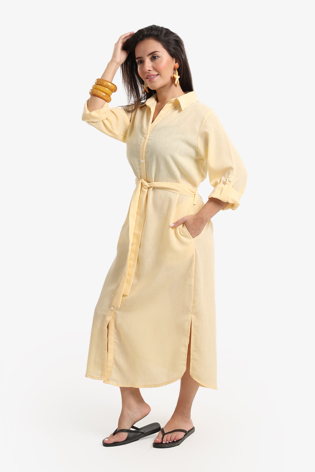 Beach Dress with Deatchable Belt