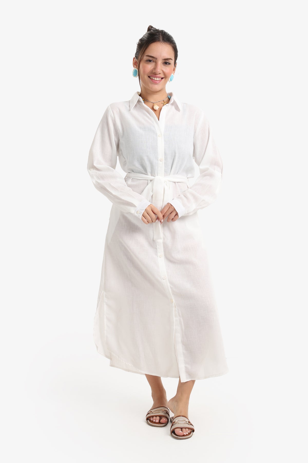 Beach Dress with Deatchable Belt