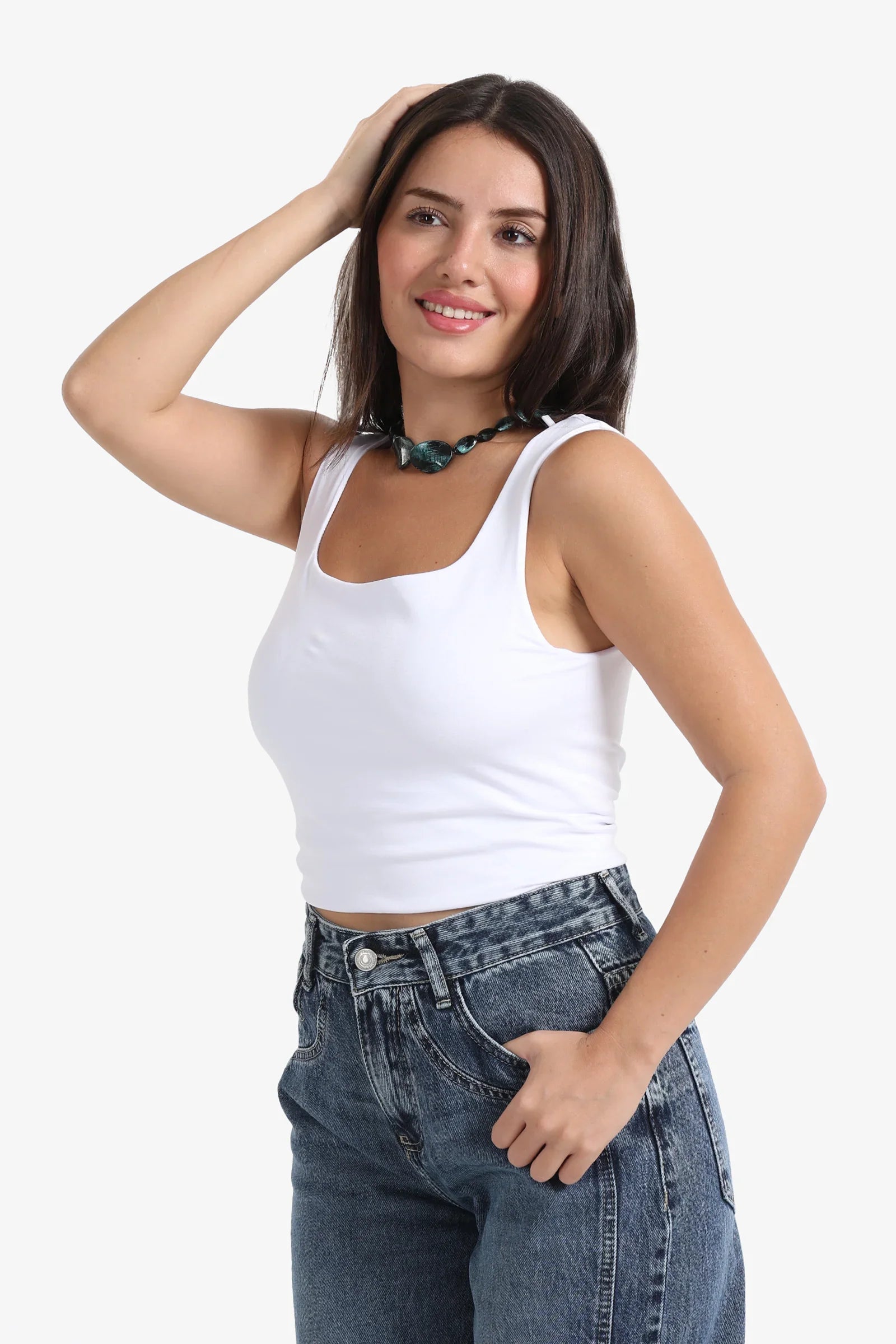 Sleek Solid Patterned Top