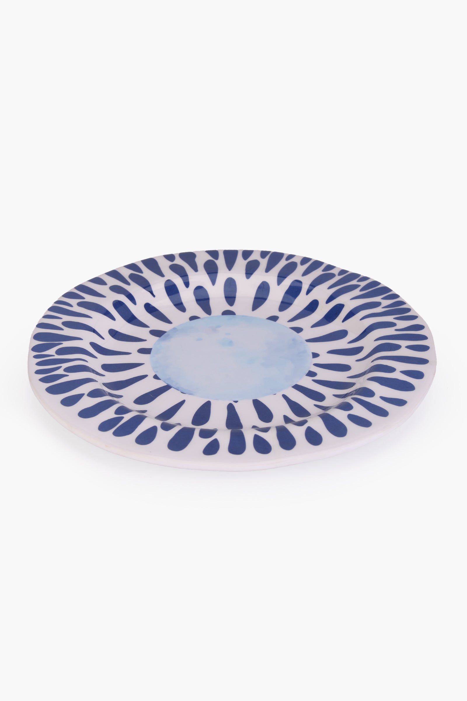 Melamine Blue & White Dinner Plate (28 cm)