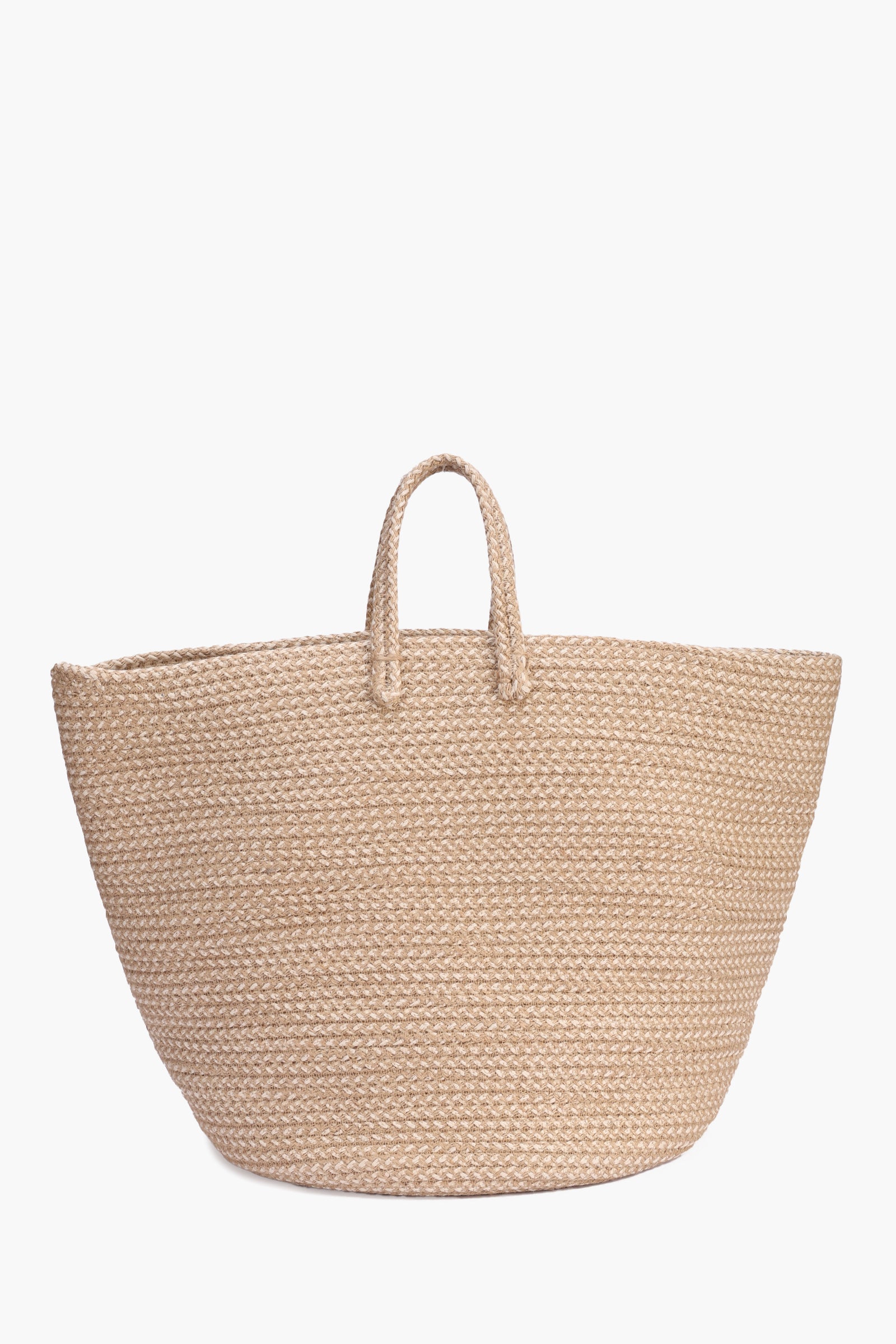 Braided Straw Basket with Handles