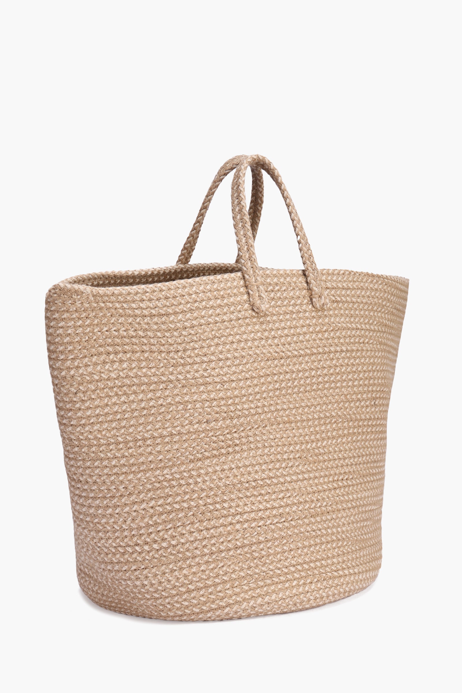 Braided Straw Basket with Handles