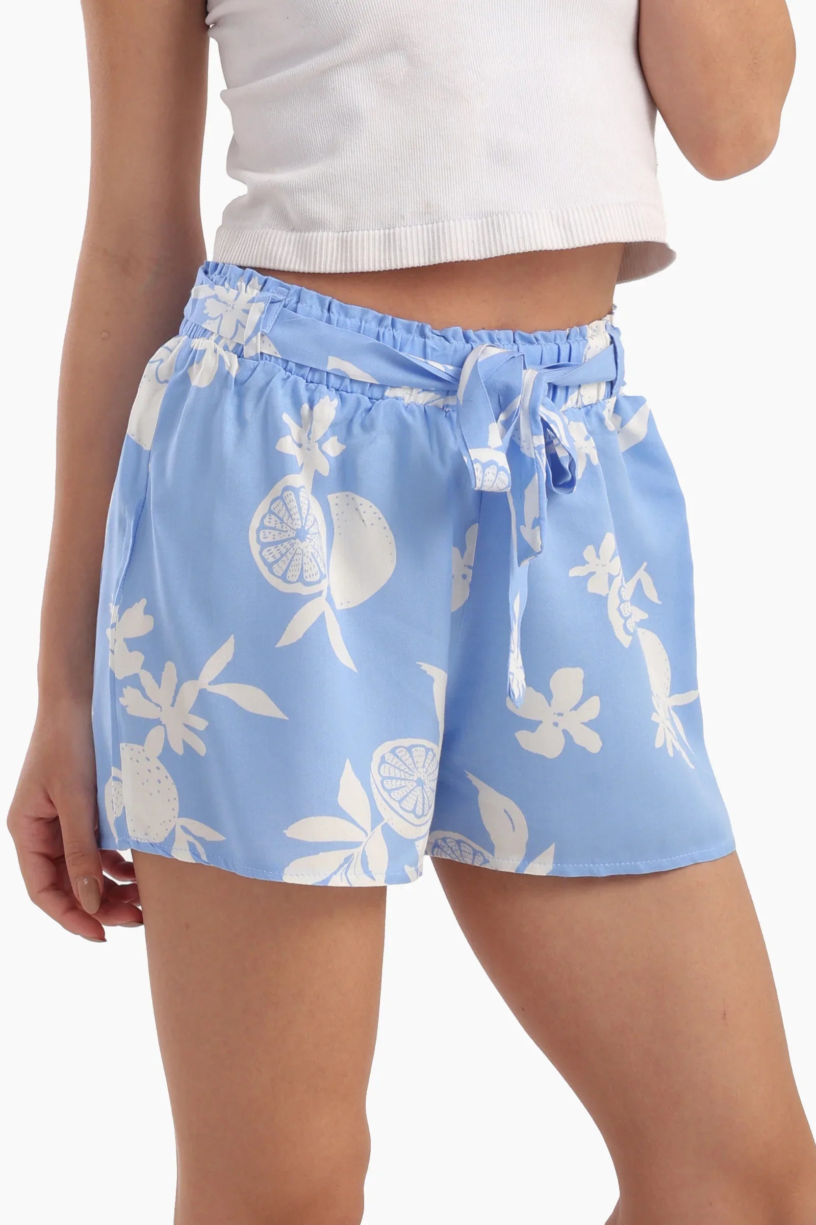 Blue Viscose Pyjama Shorts