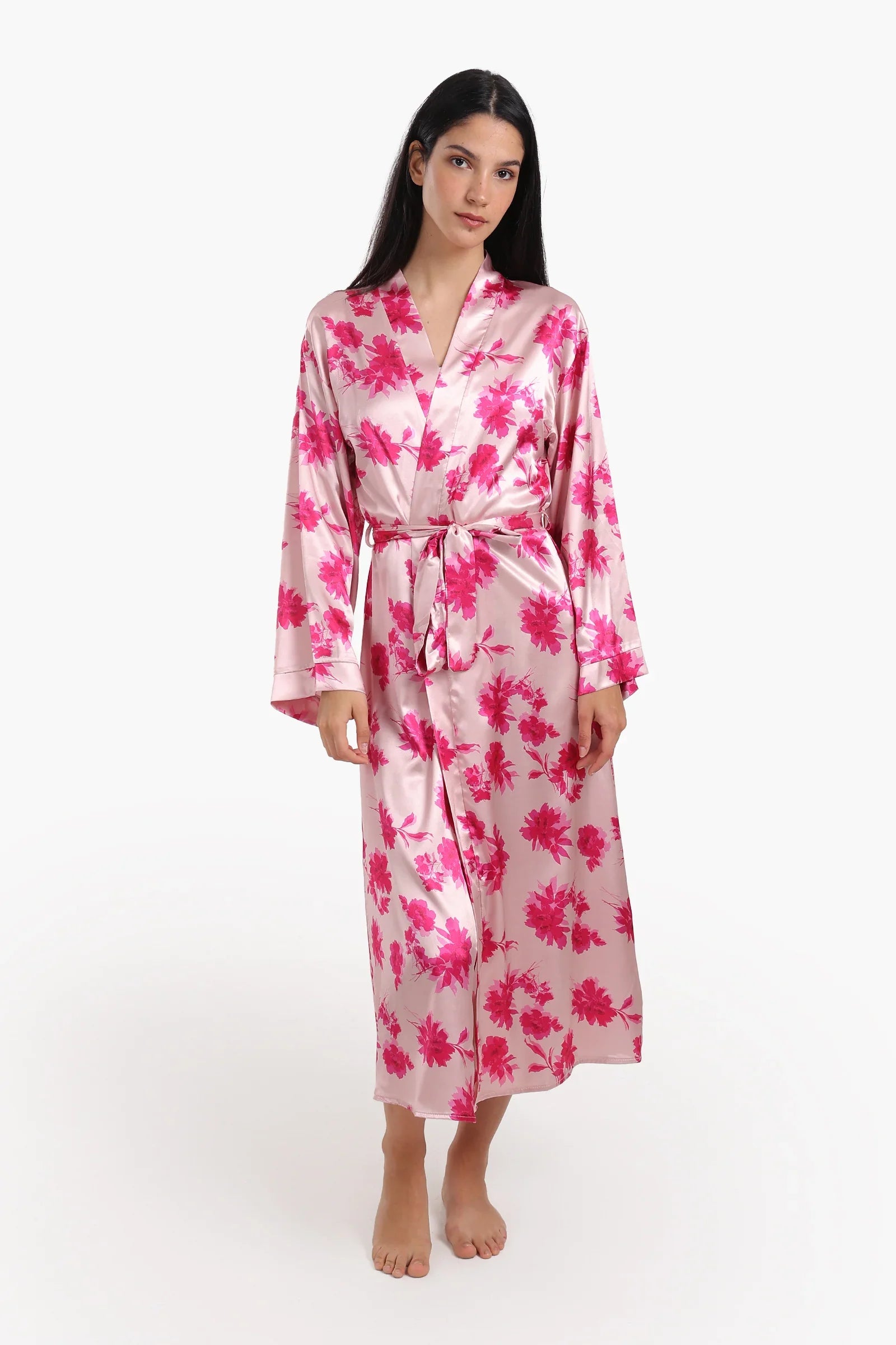 Floral Satin Robe