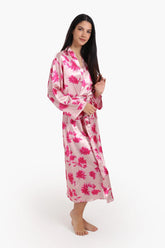 Floral Satin Robe