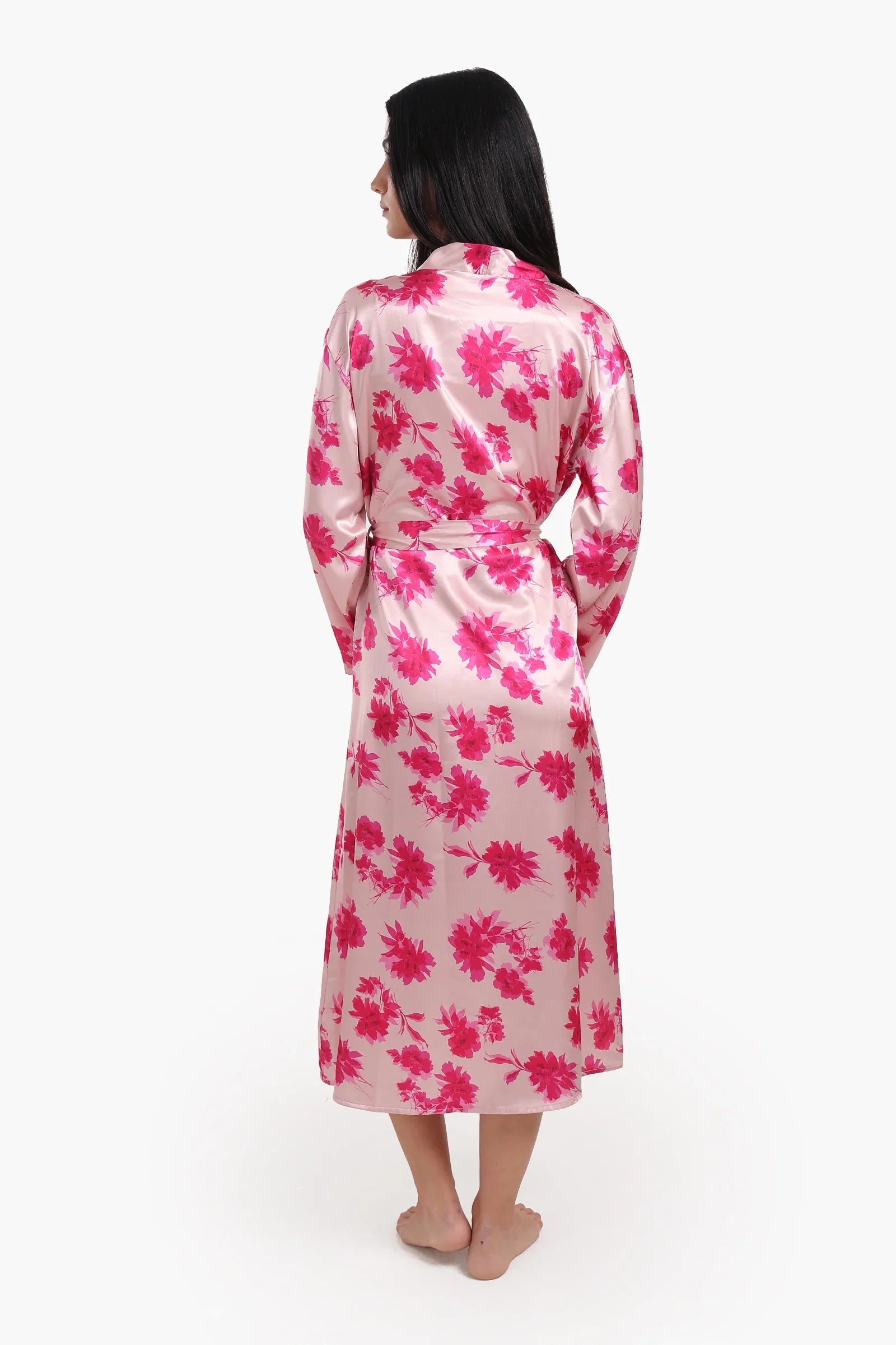 Floral Satin Robe