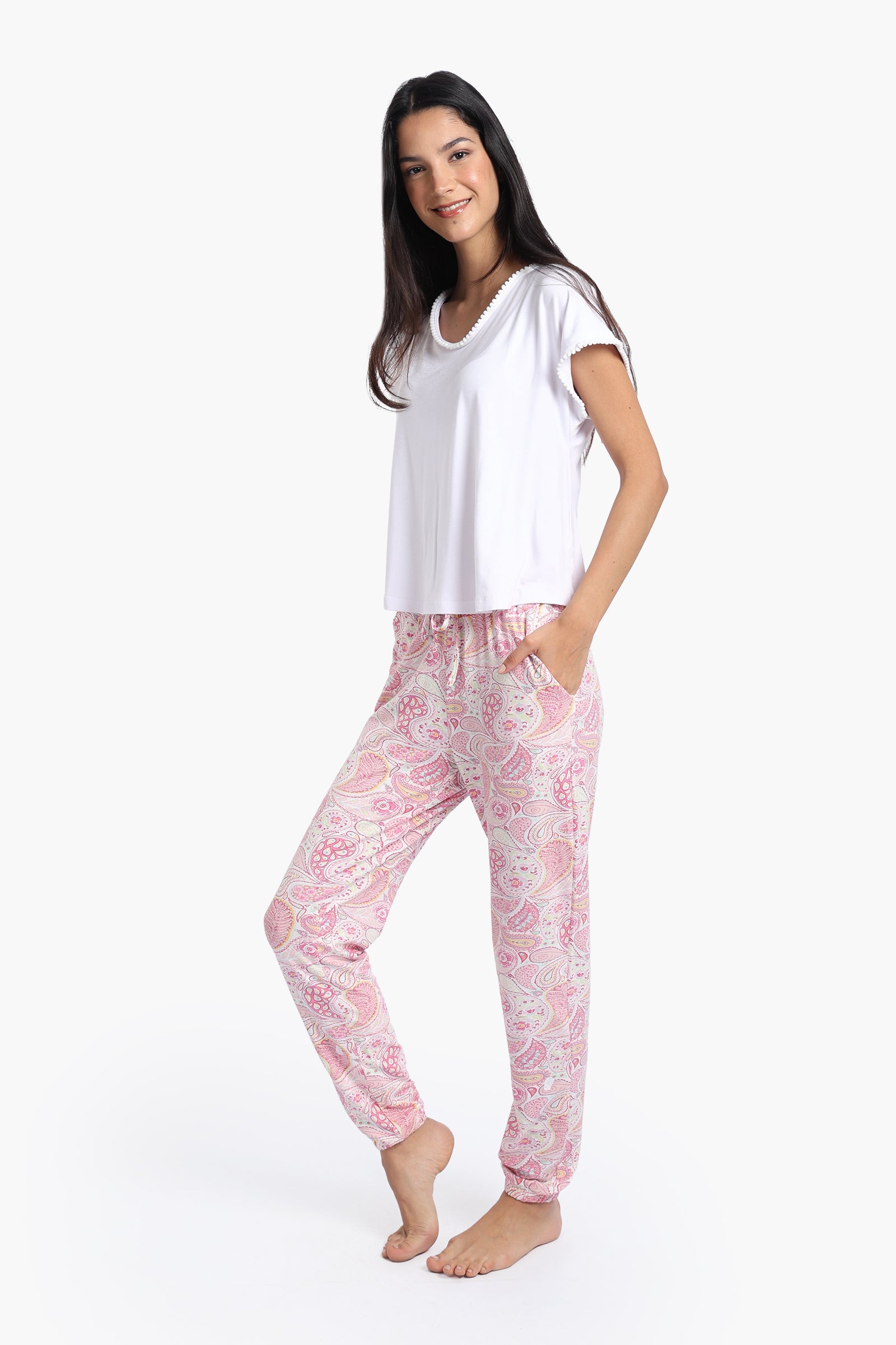 Pyjama Set with Printed Pants