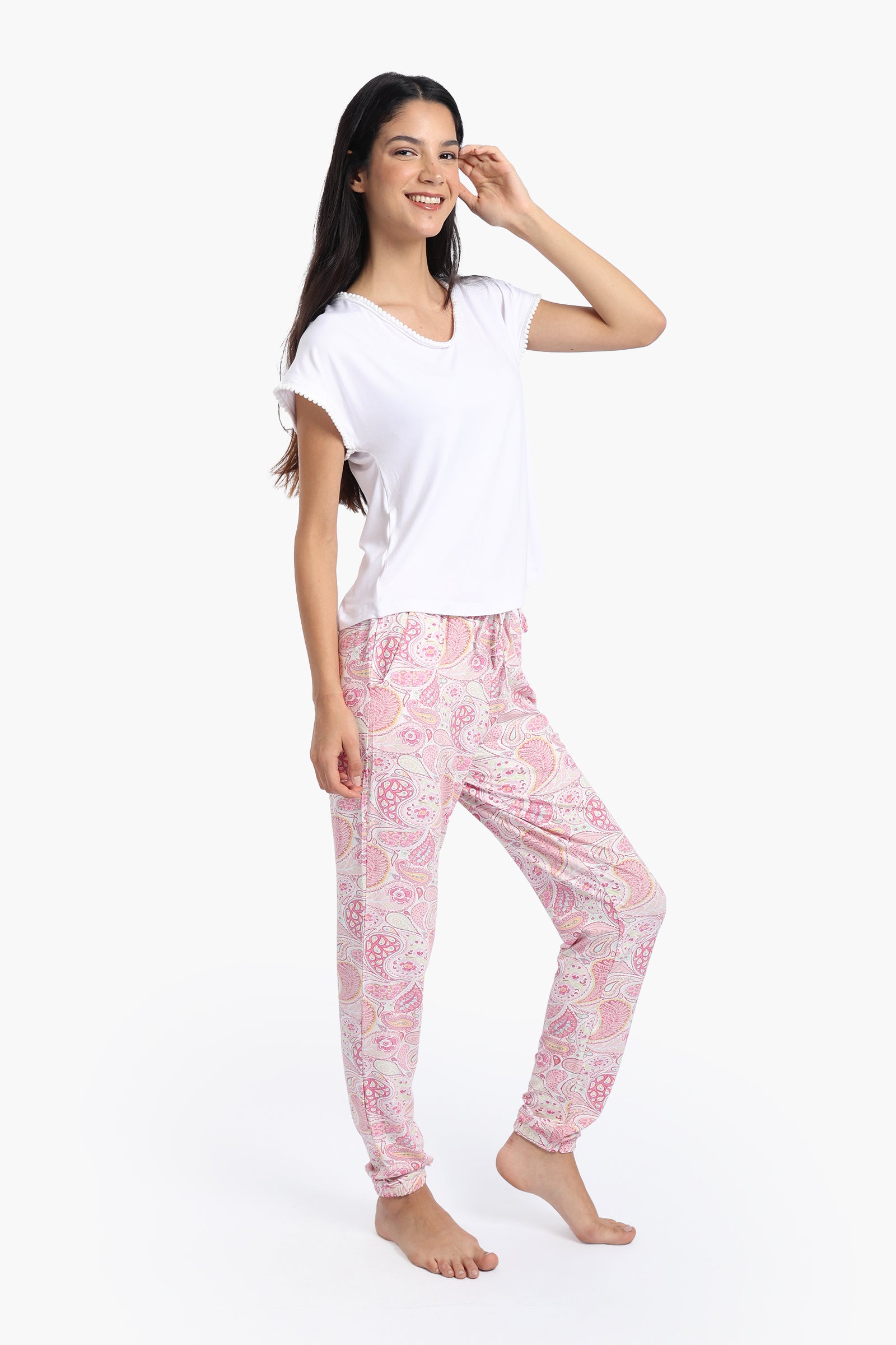 Pyjama Set with Printed Pants