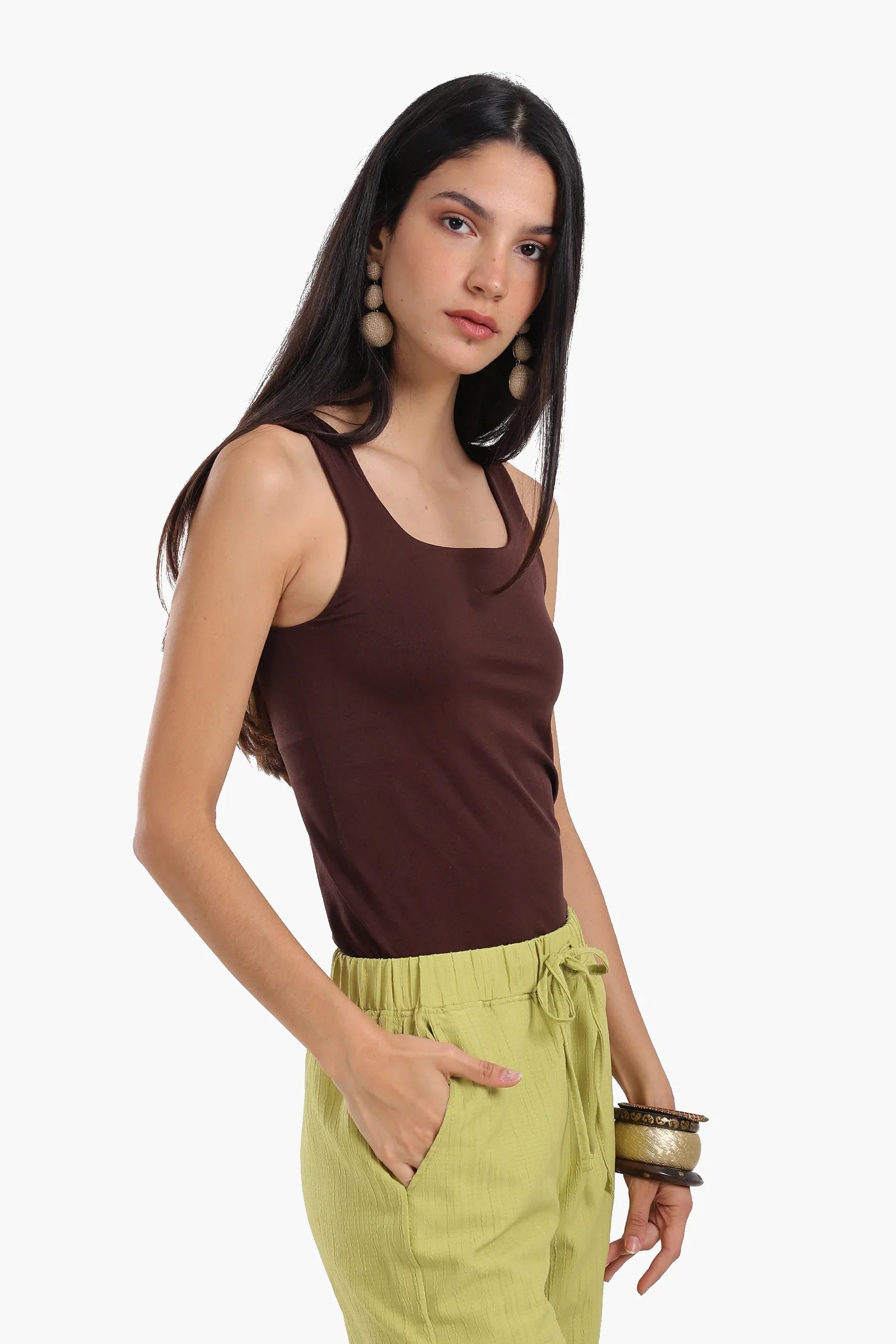 Sleek Solid Patterned Top