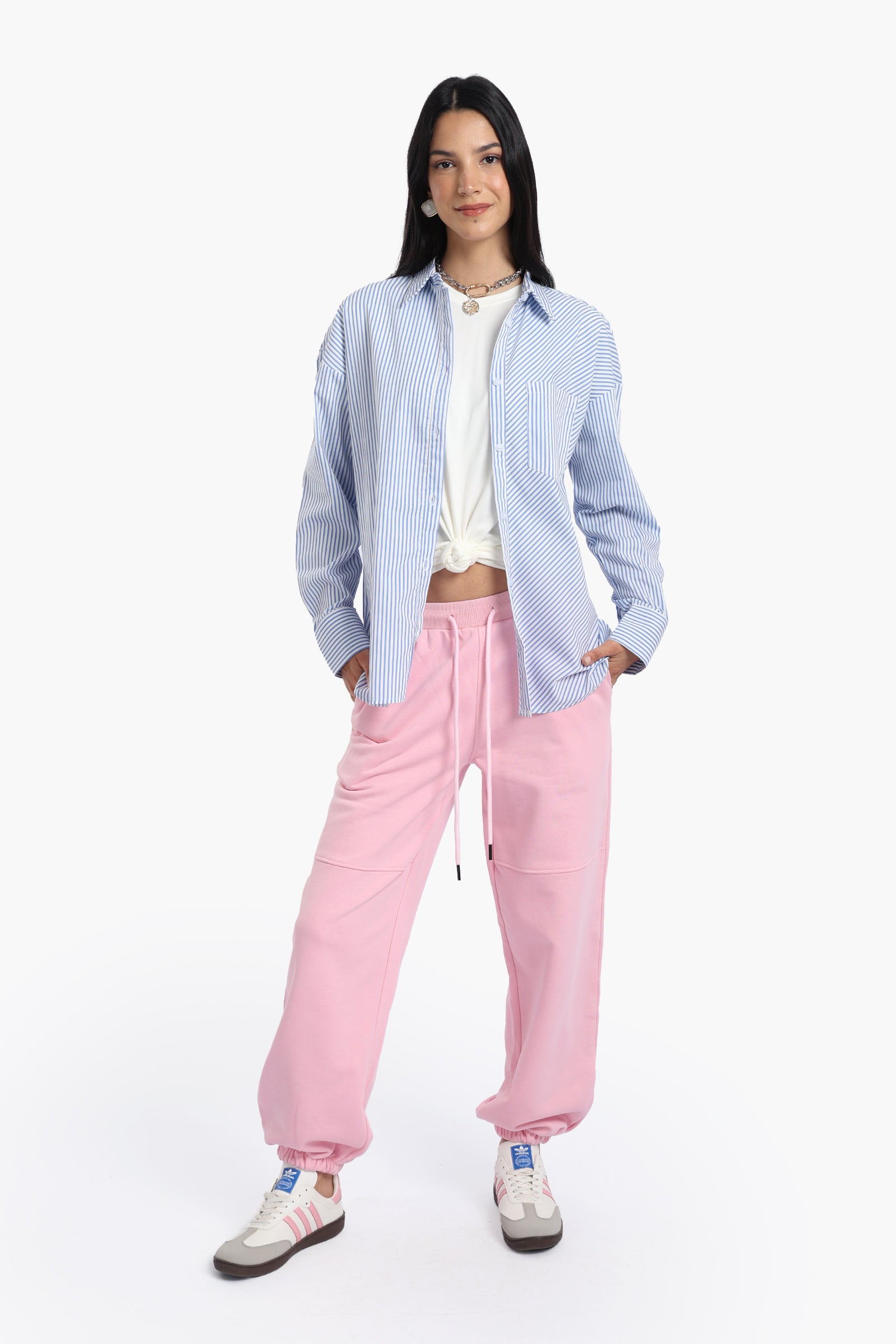 Poplin Blue Striped Shirt