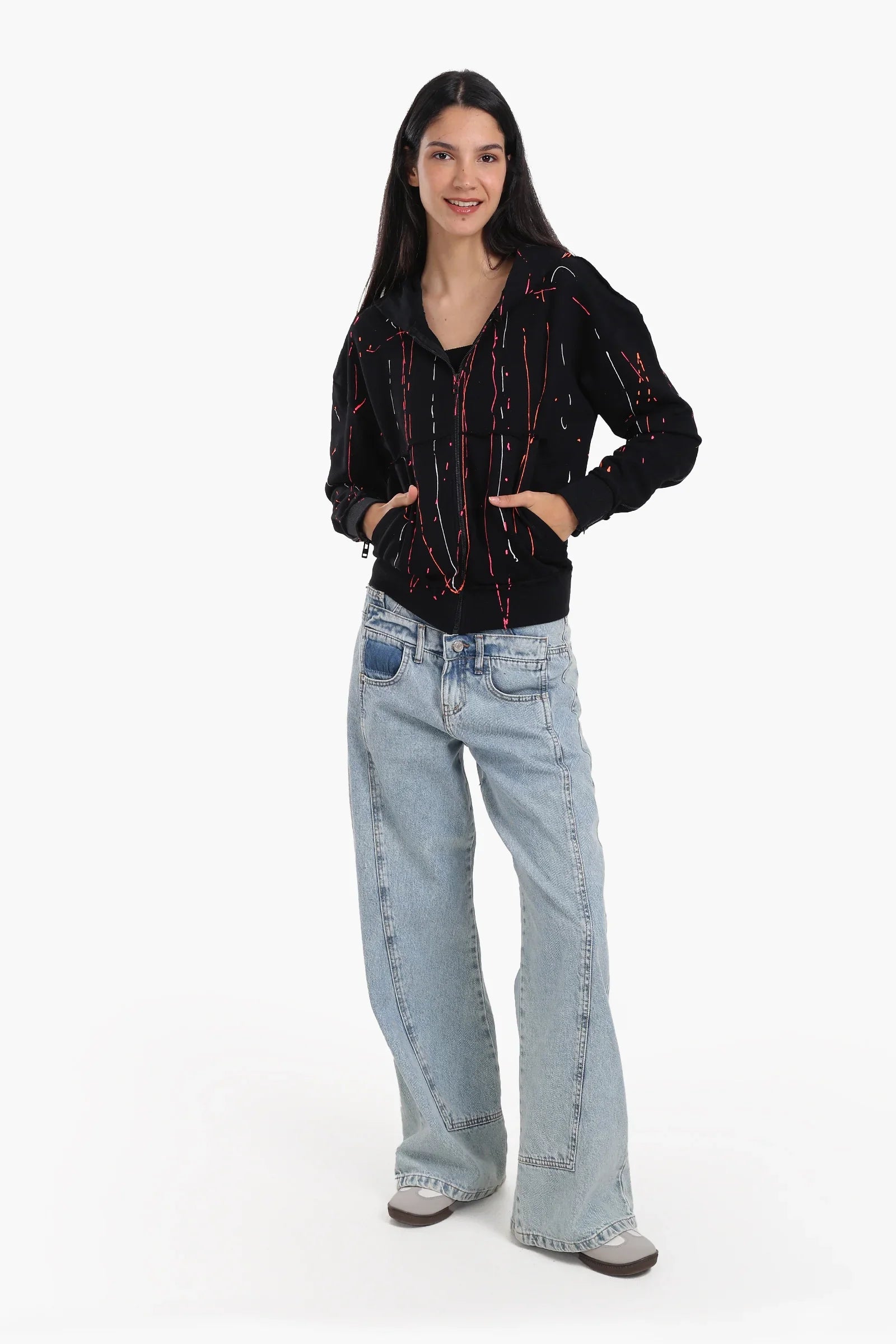 Lounge Jacket with Abstract Streaks