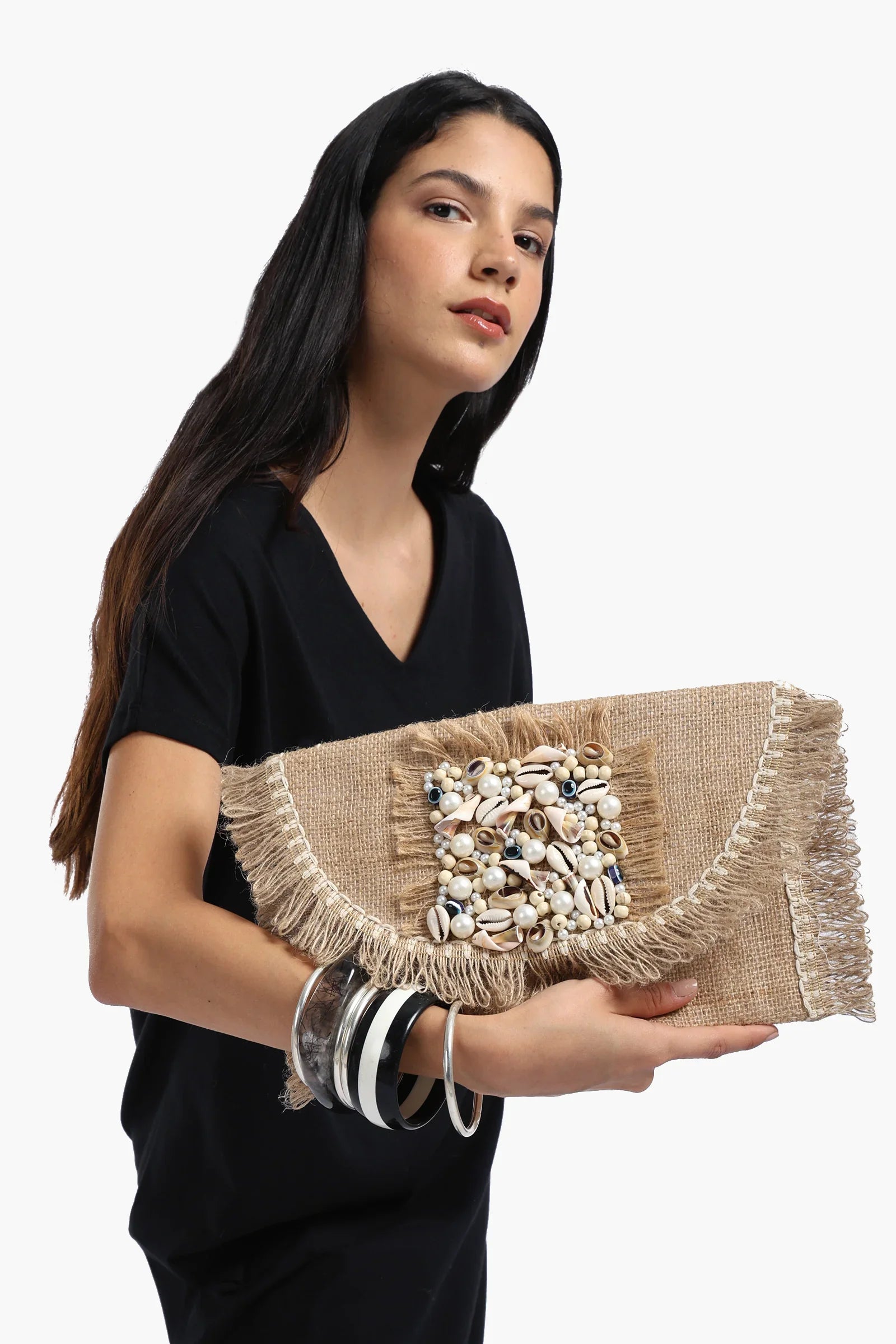Beach Clutch with Fringes