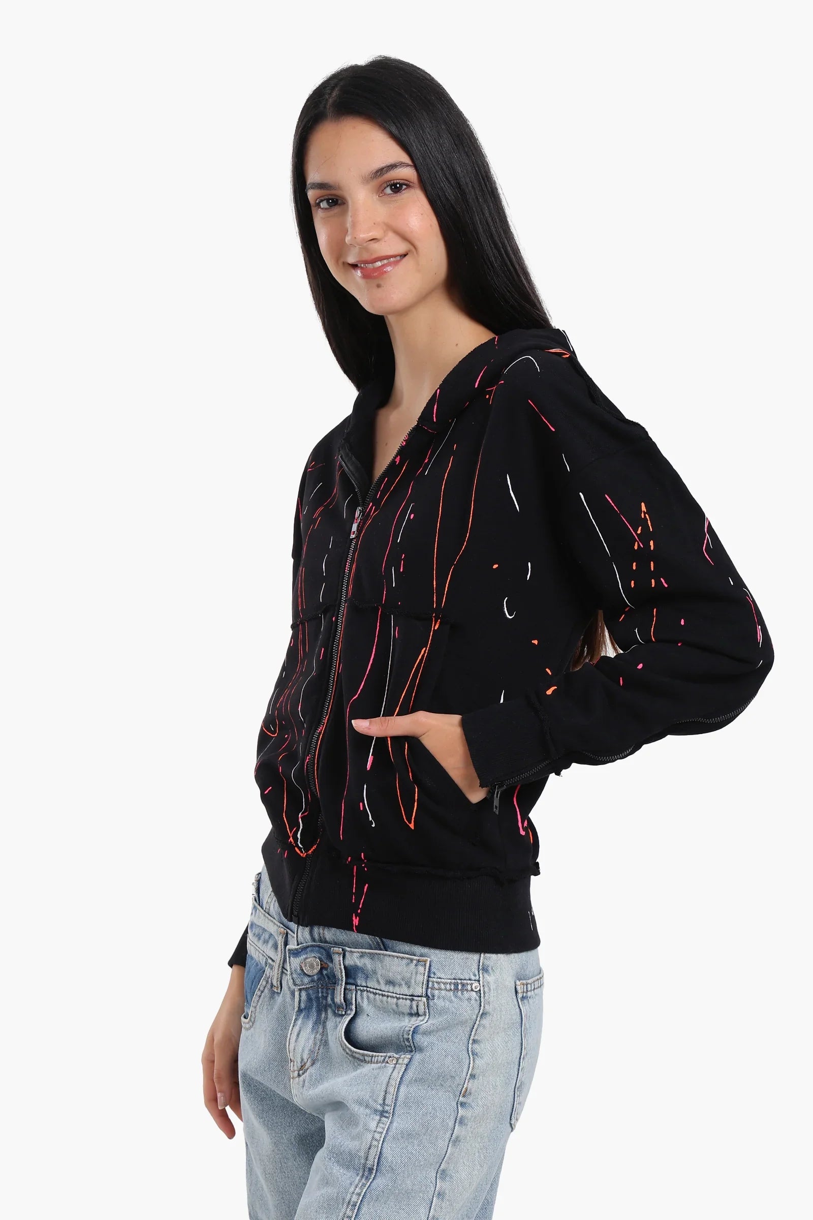 Lounge Jacket with Abstract Streaks