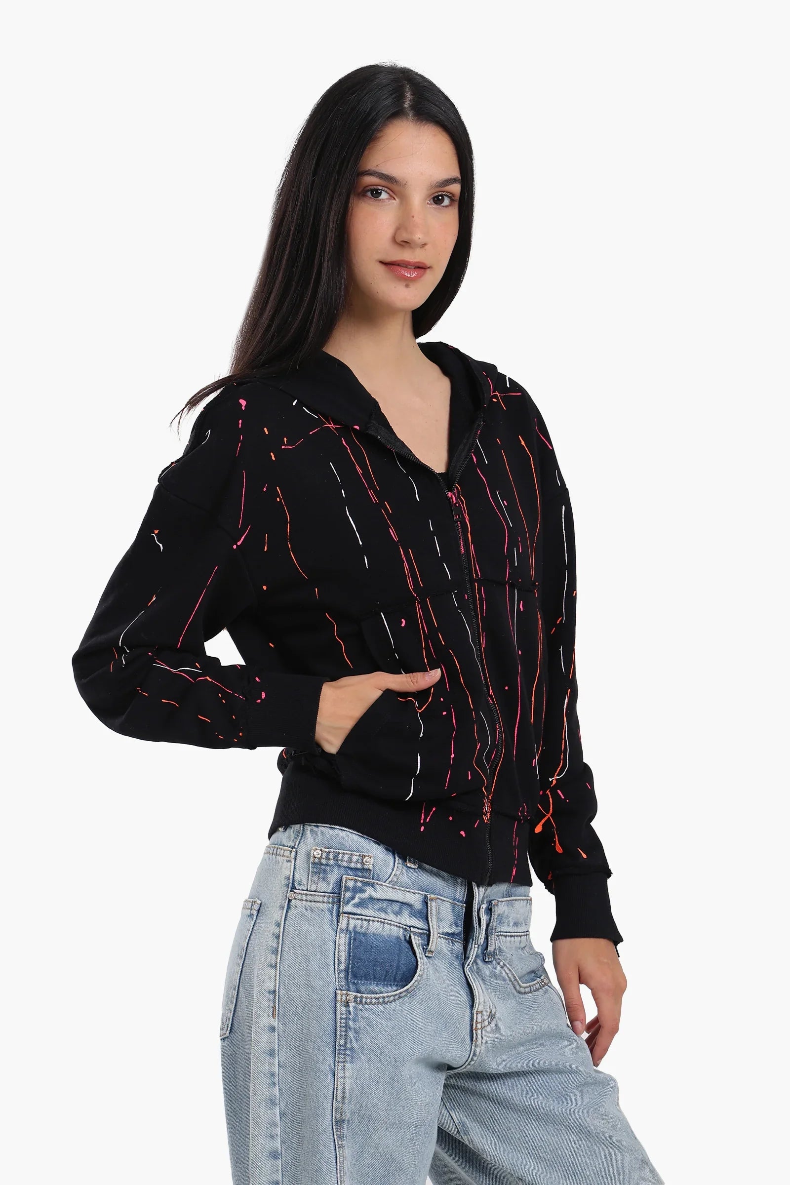 Lounge Jacket with Abstract Streaks