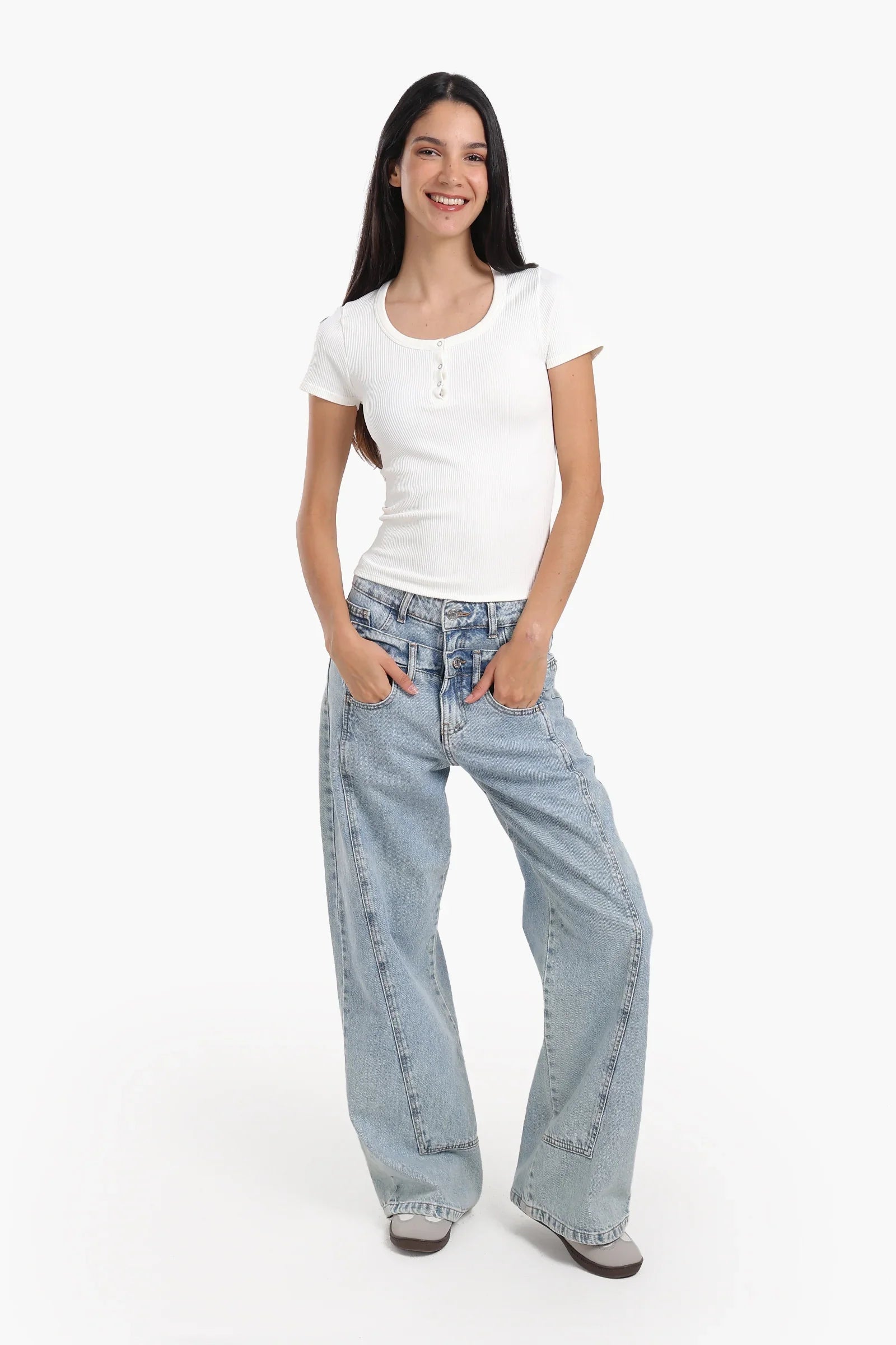 Snap Front Button Top