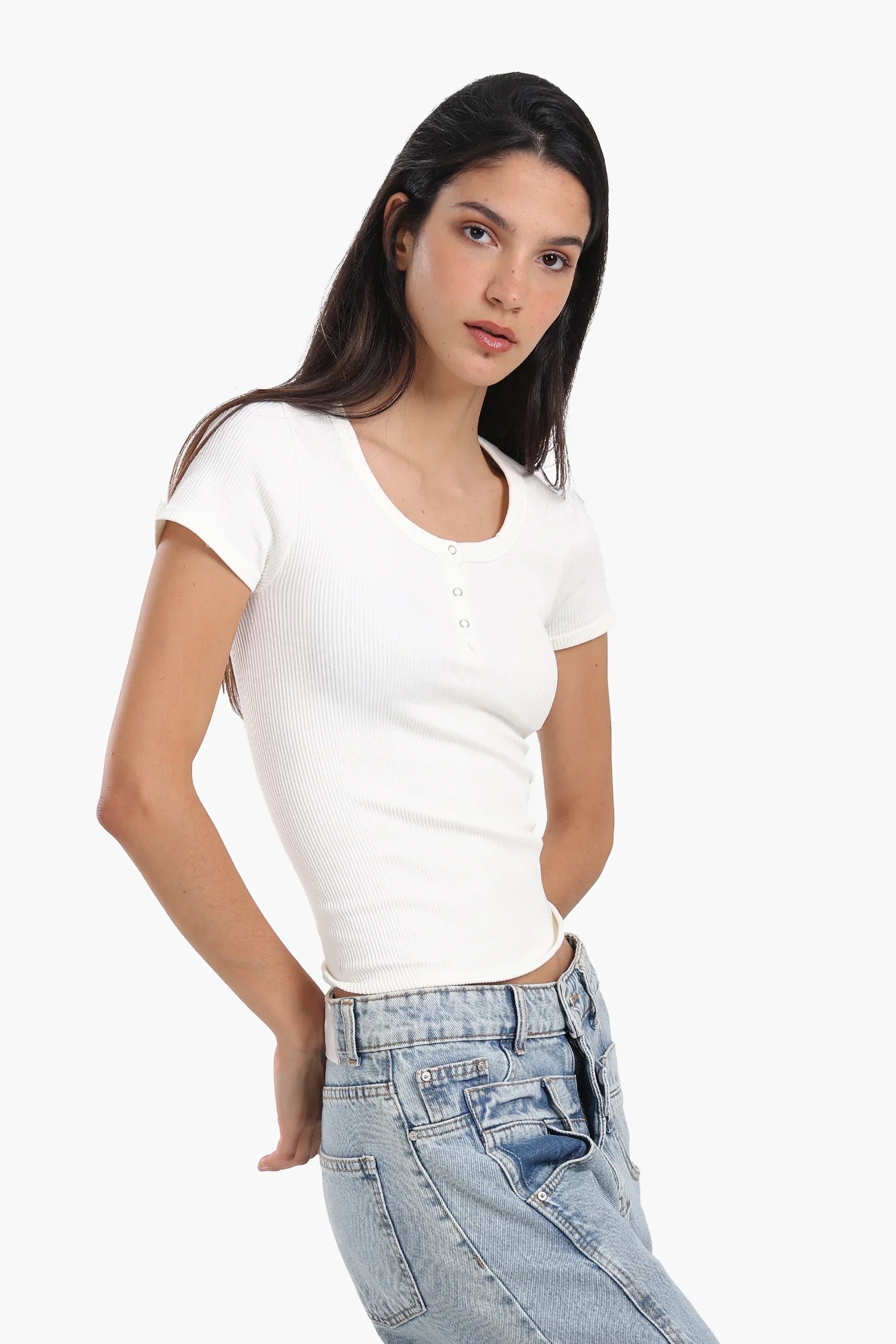 Snap Front Button Top