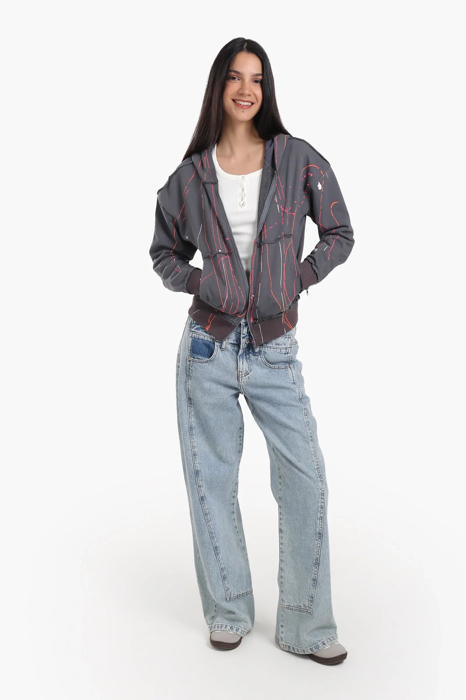Lounge Jacket with Abstract Streaks