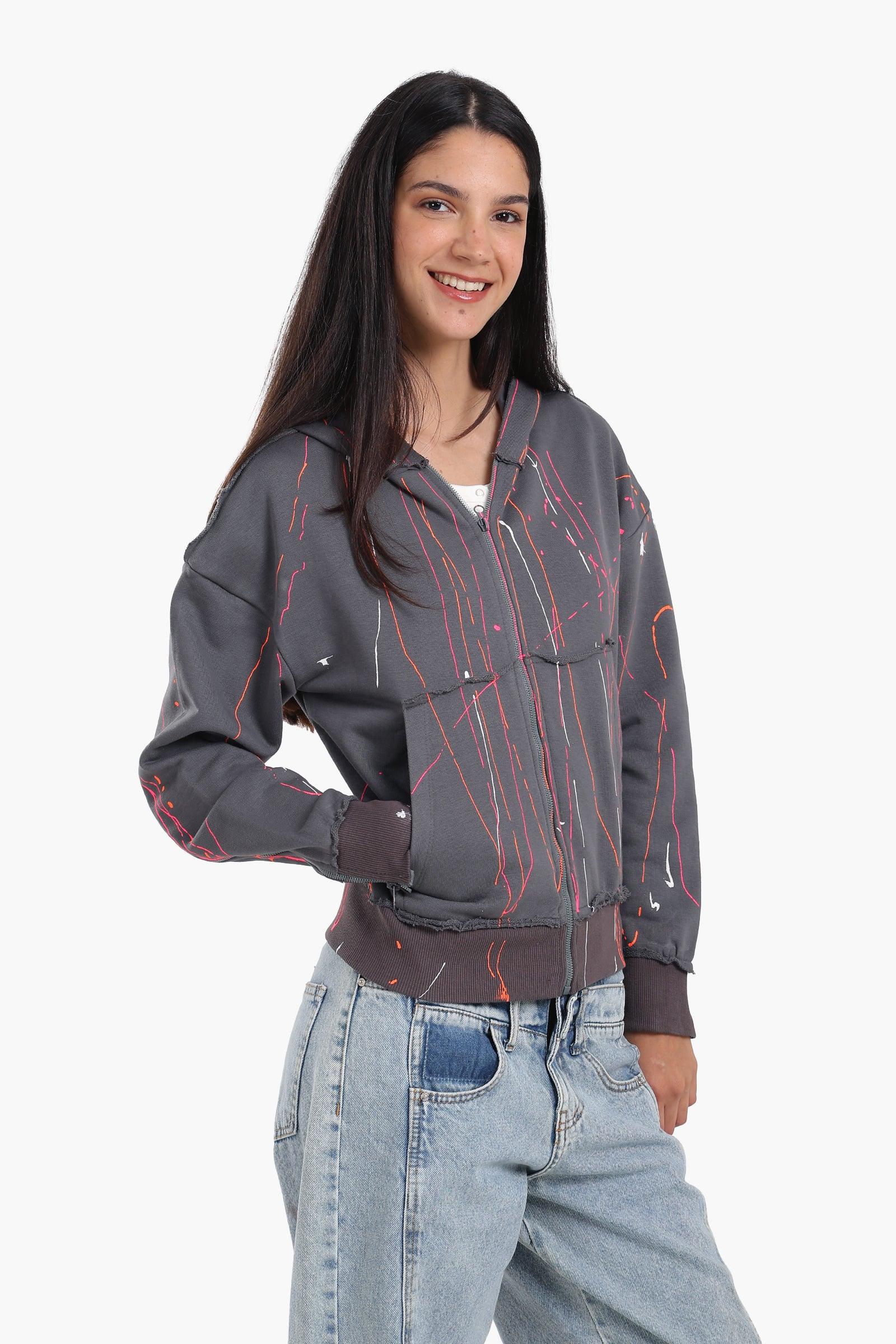 Lounge Jacket with Abstract Streaks