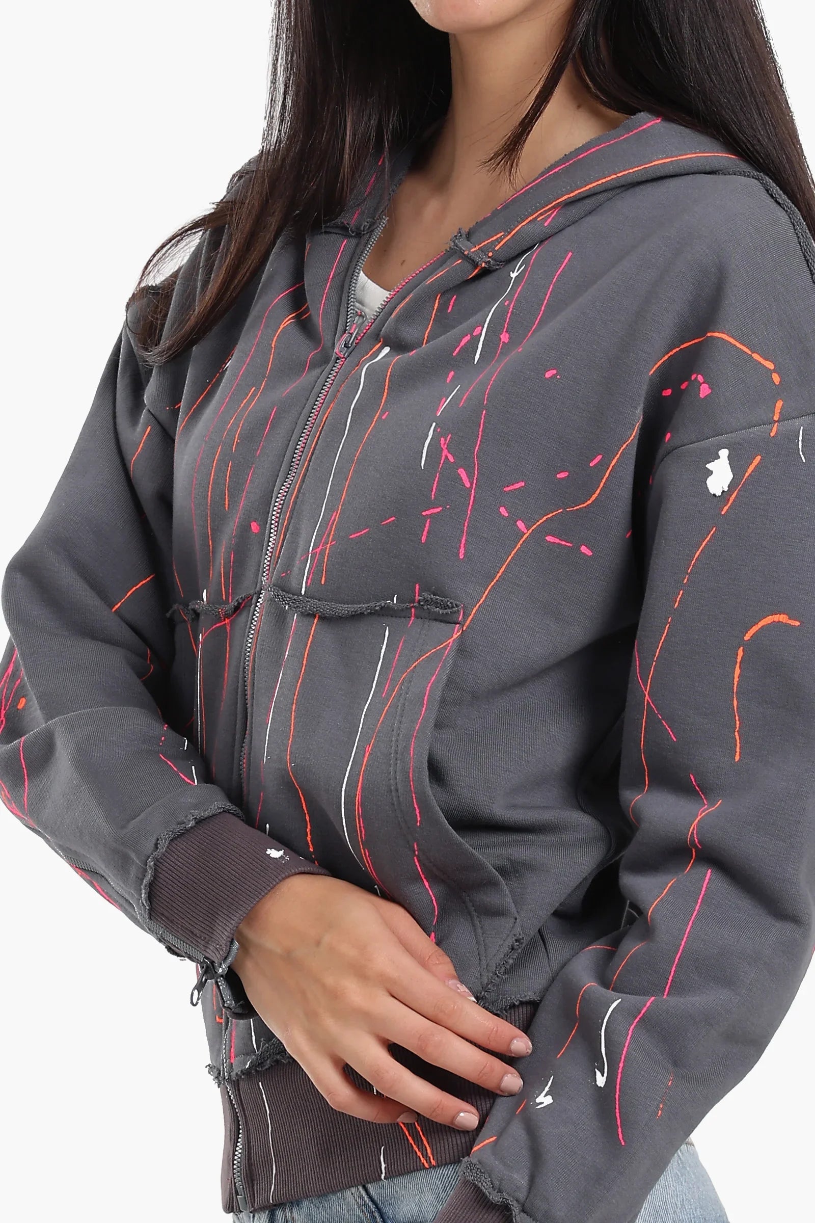 Lounge Jacket with Abstract Streaks