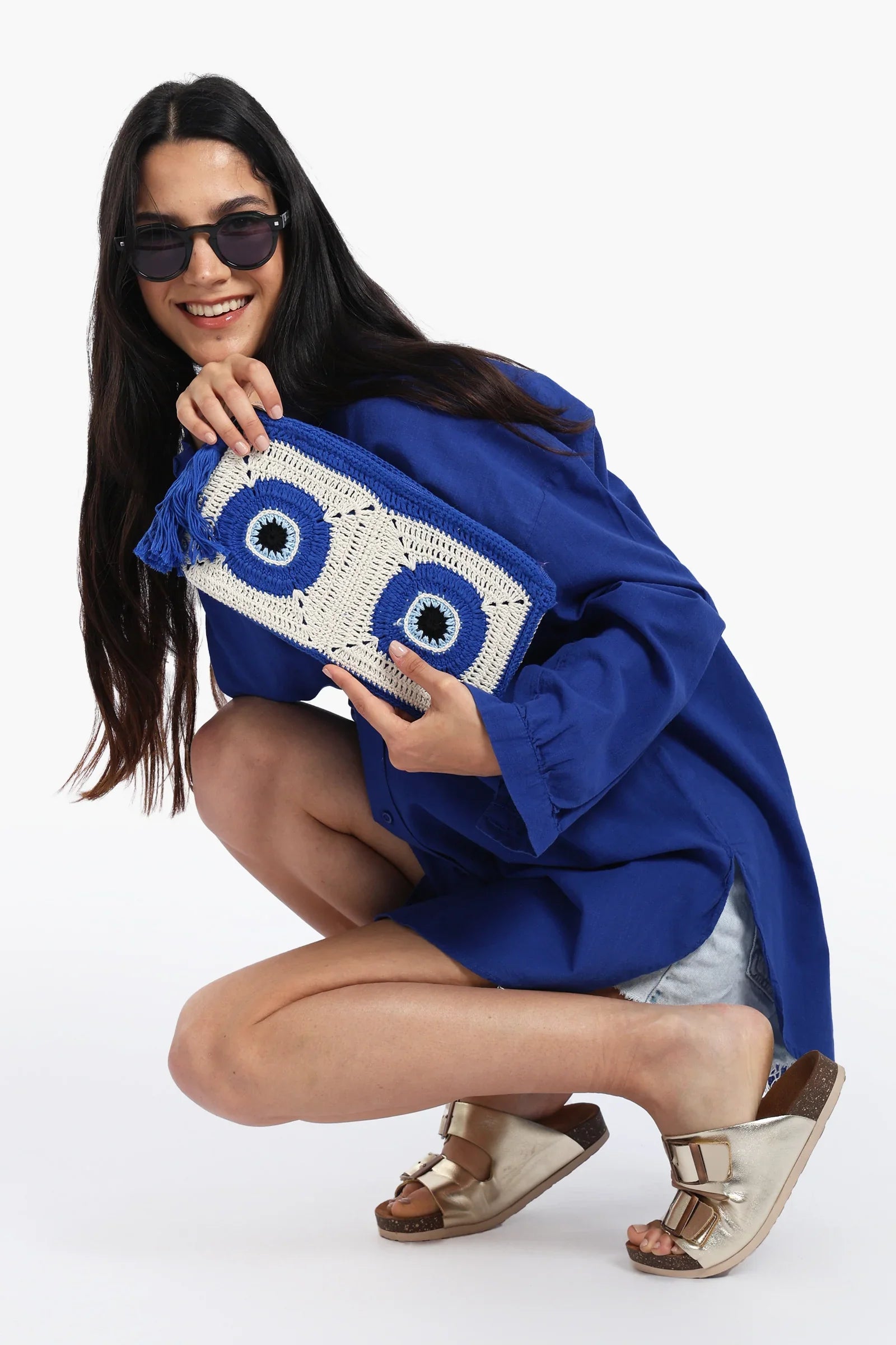 Evil Eye Crochet Beach Bag