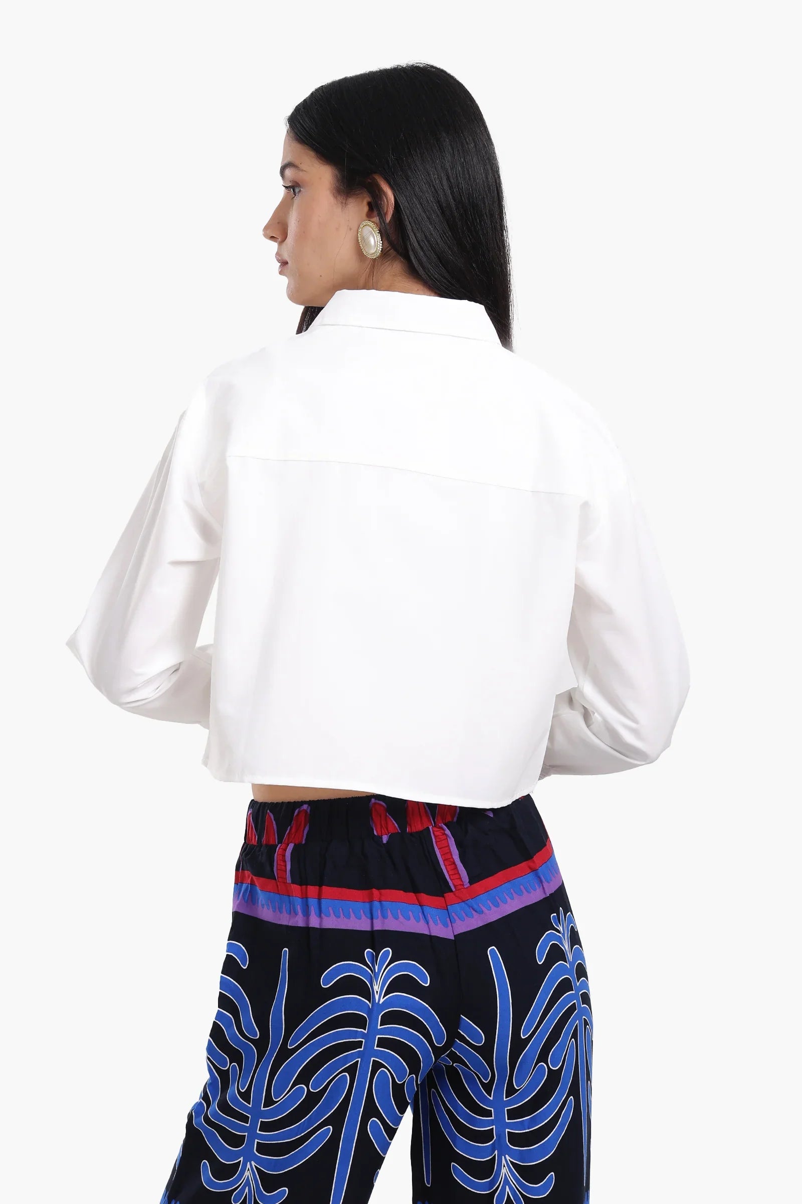 Dropped Shoulder Cropped Shirt