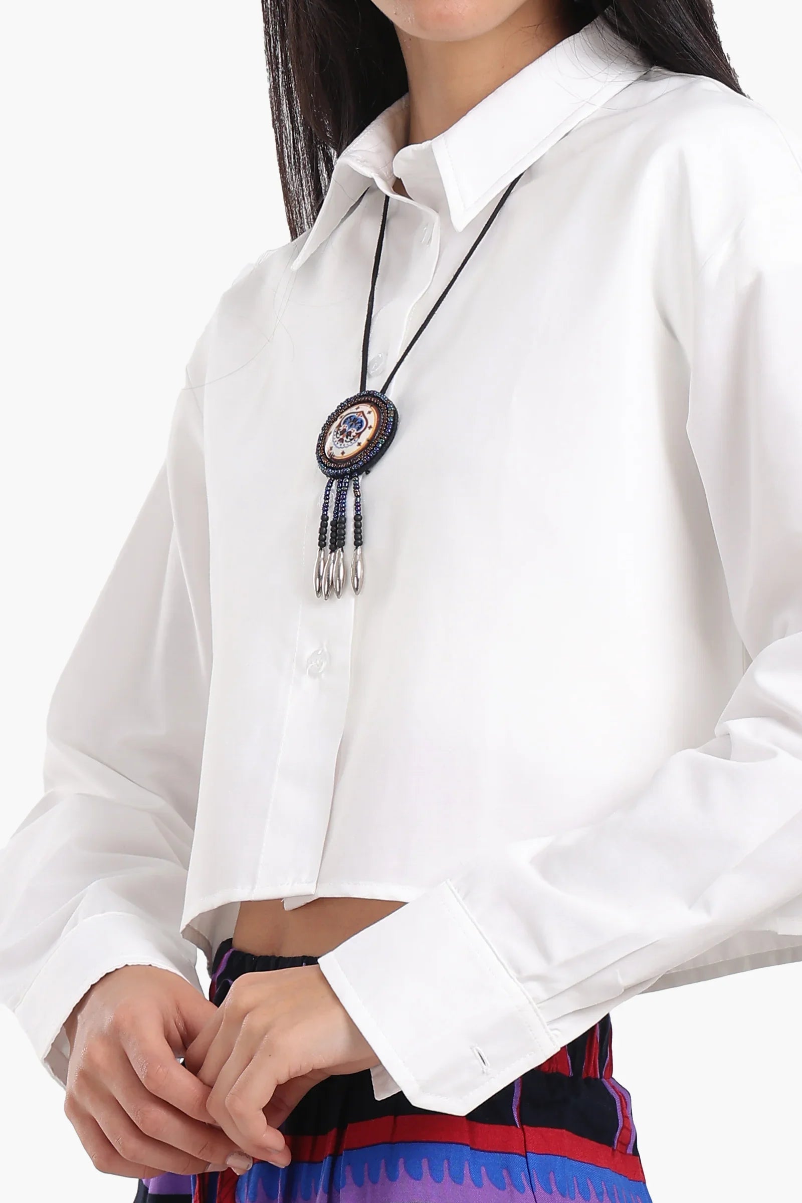 Dropped Shoulder Cropped Shirt