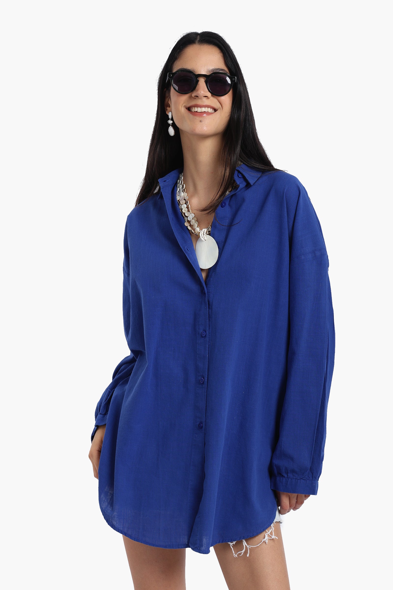 Linen Dropped Shoulder Shirt