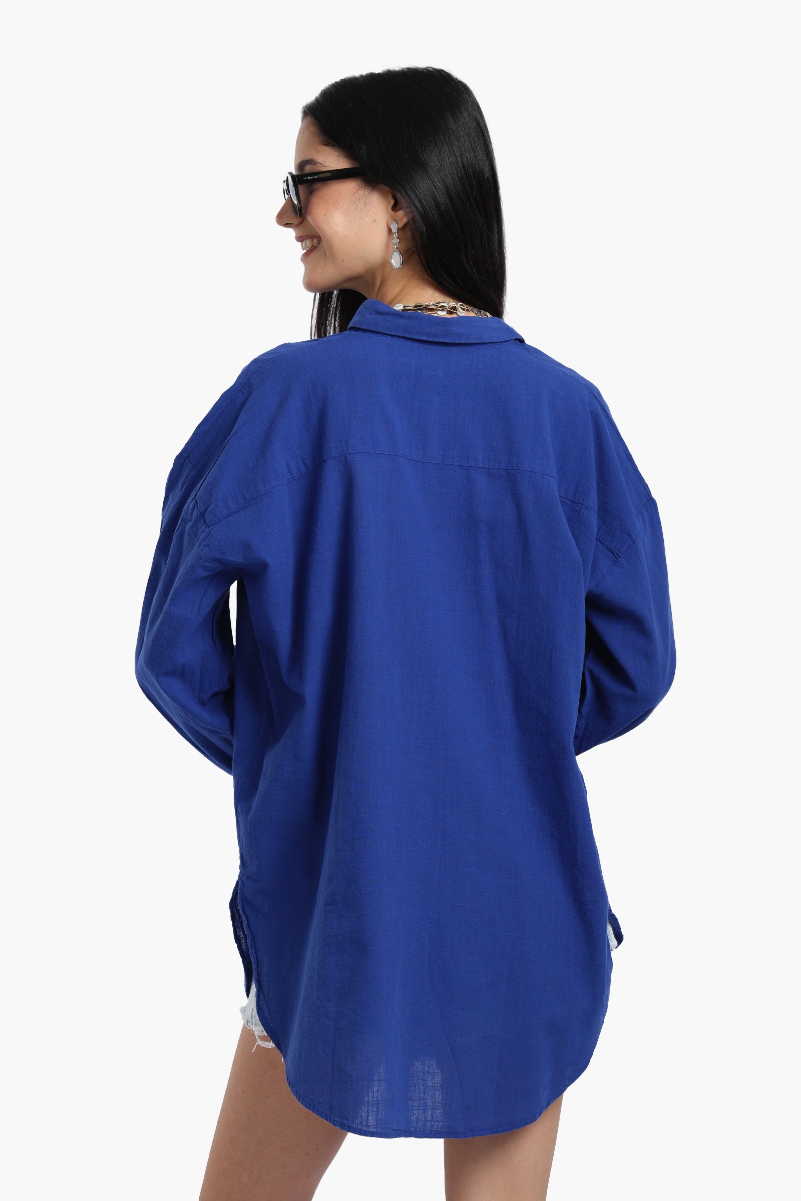 Linen Dropped Shoulder Shirt