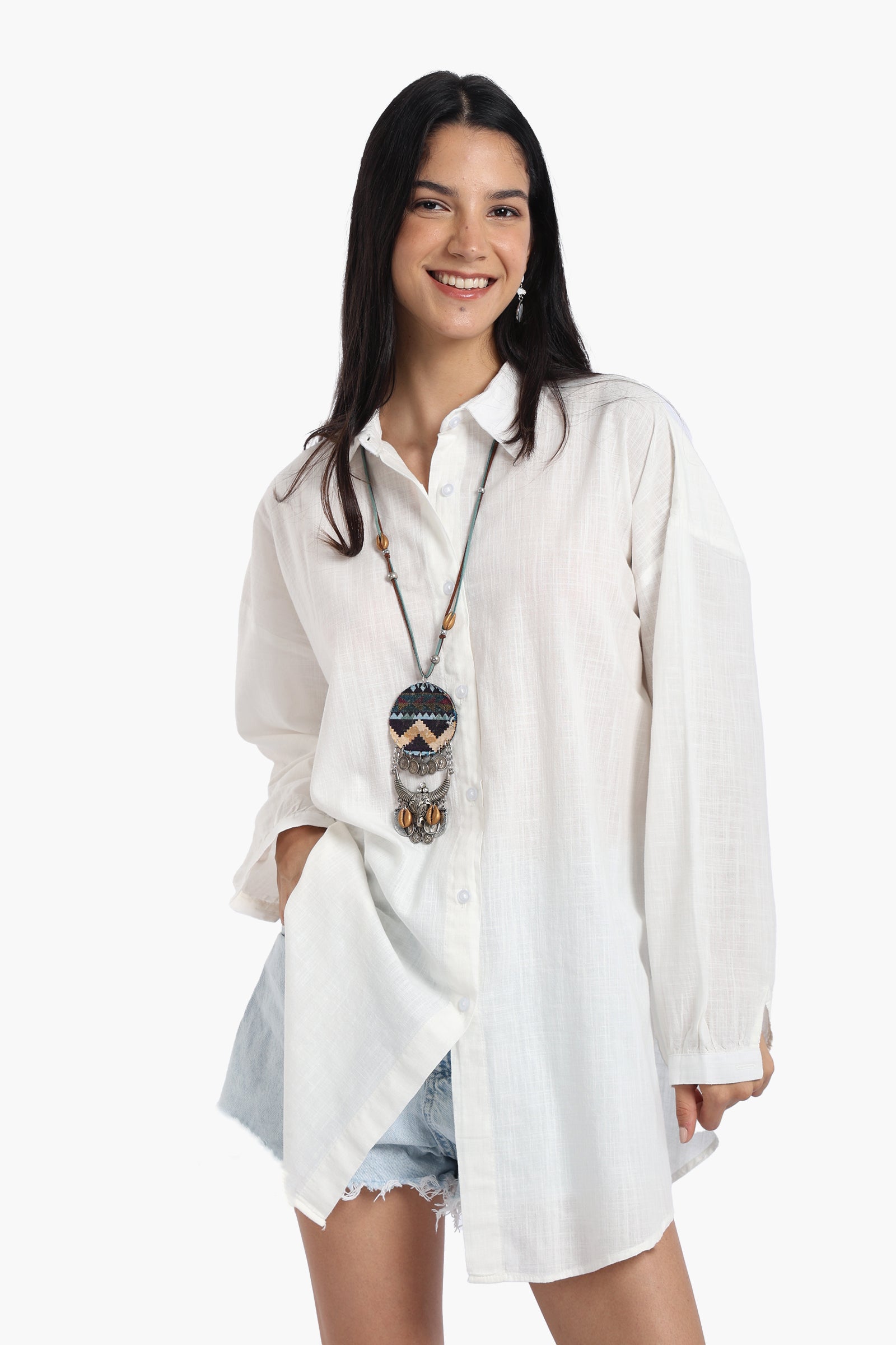 Linen Dropped Shoulder Shirt