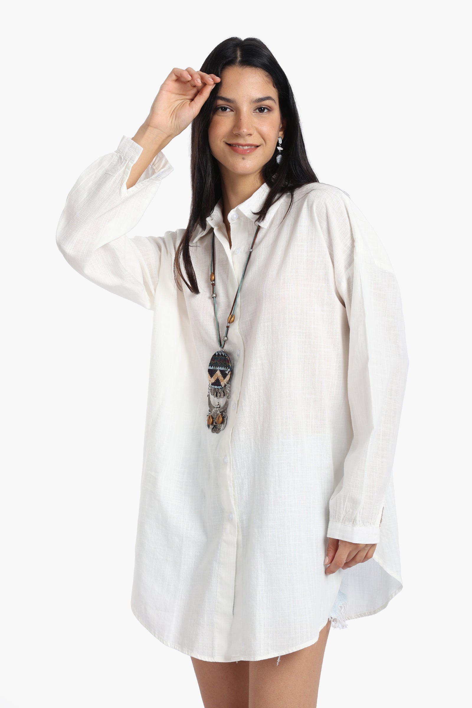 Linen Dropped Shoulder Shirt