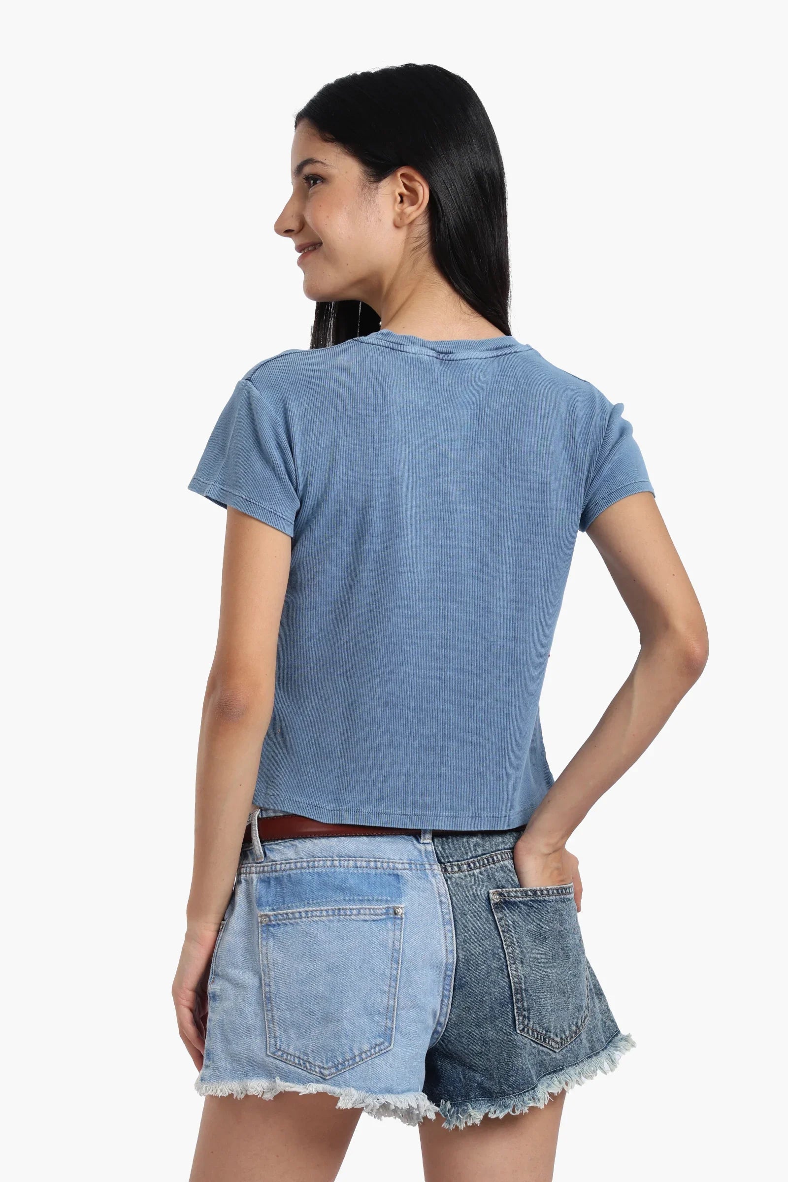 Ribbed Short Sleeves Top