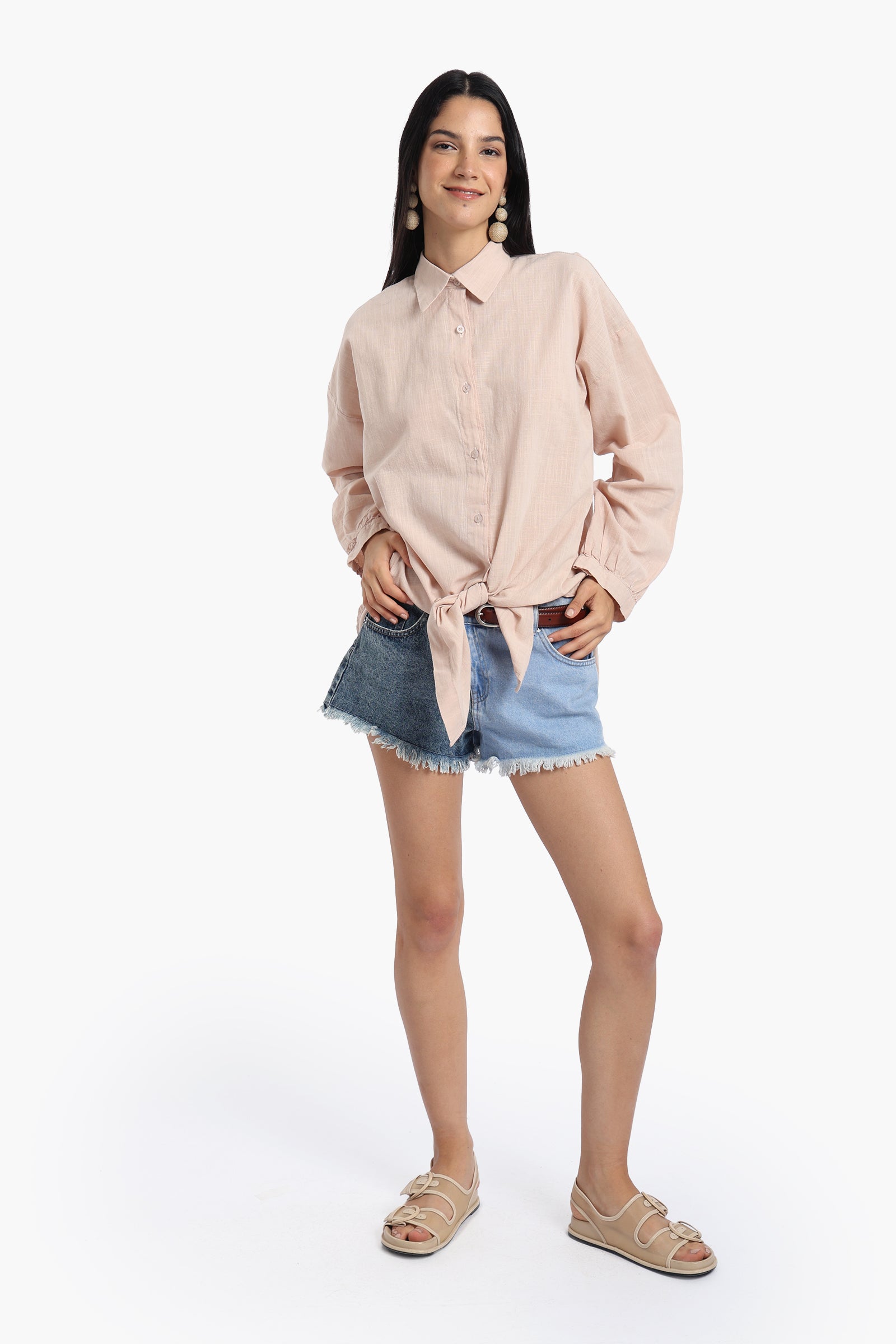 Linen Dropped Shoulder Shirt