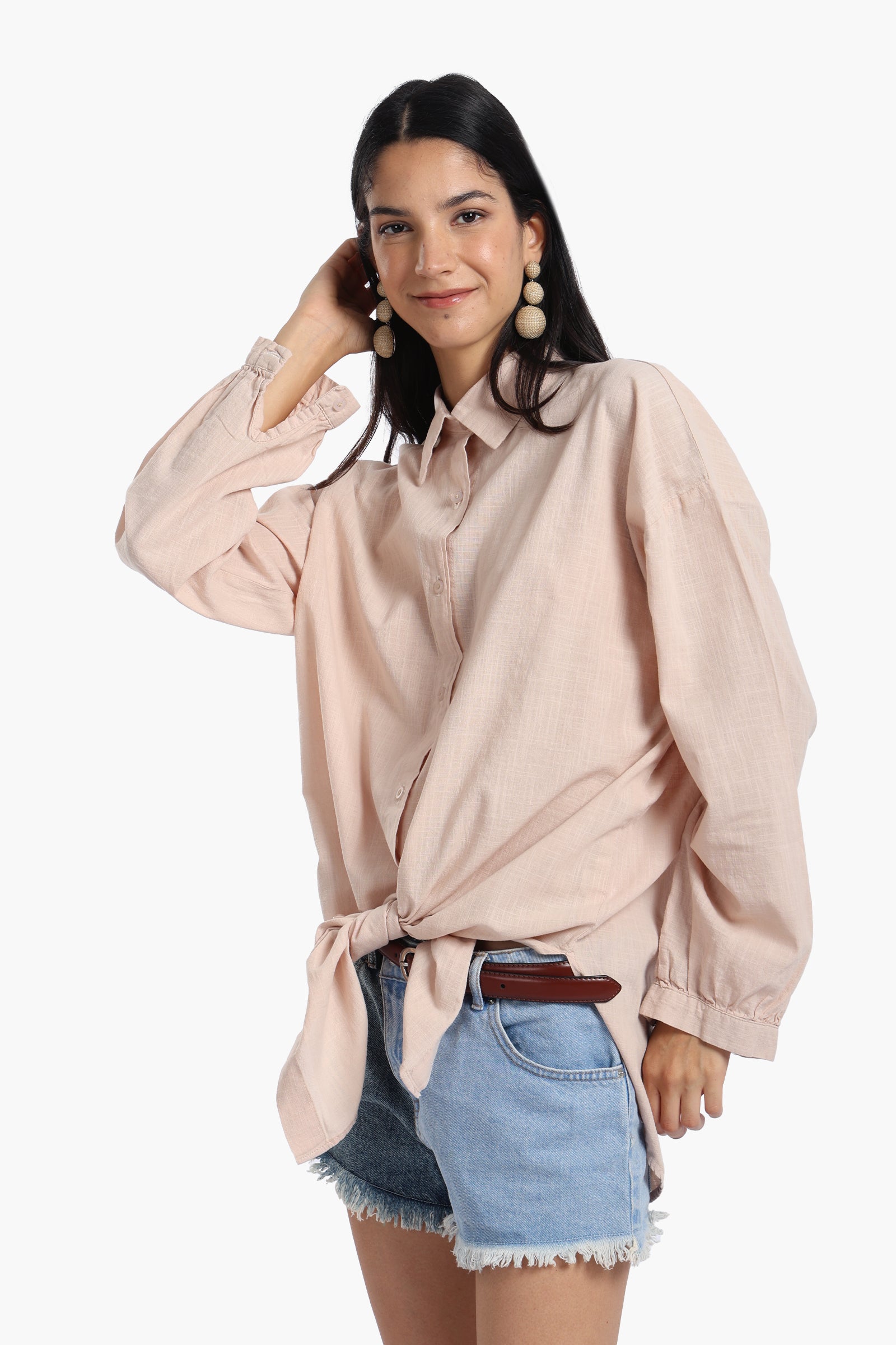 Linen Dropped Shoulder Shirt