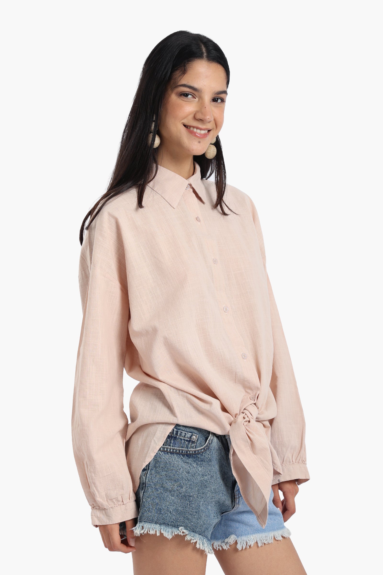 Linen Dropped Shoulder Shirt