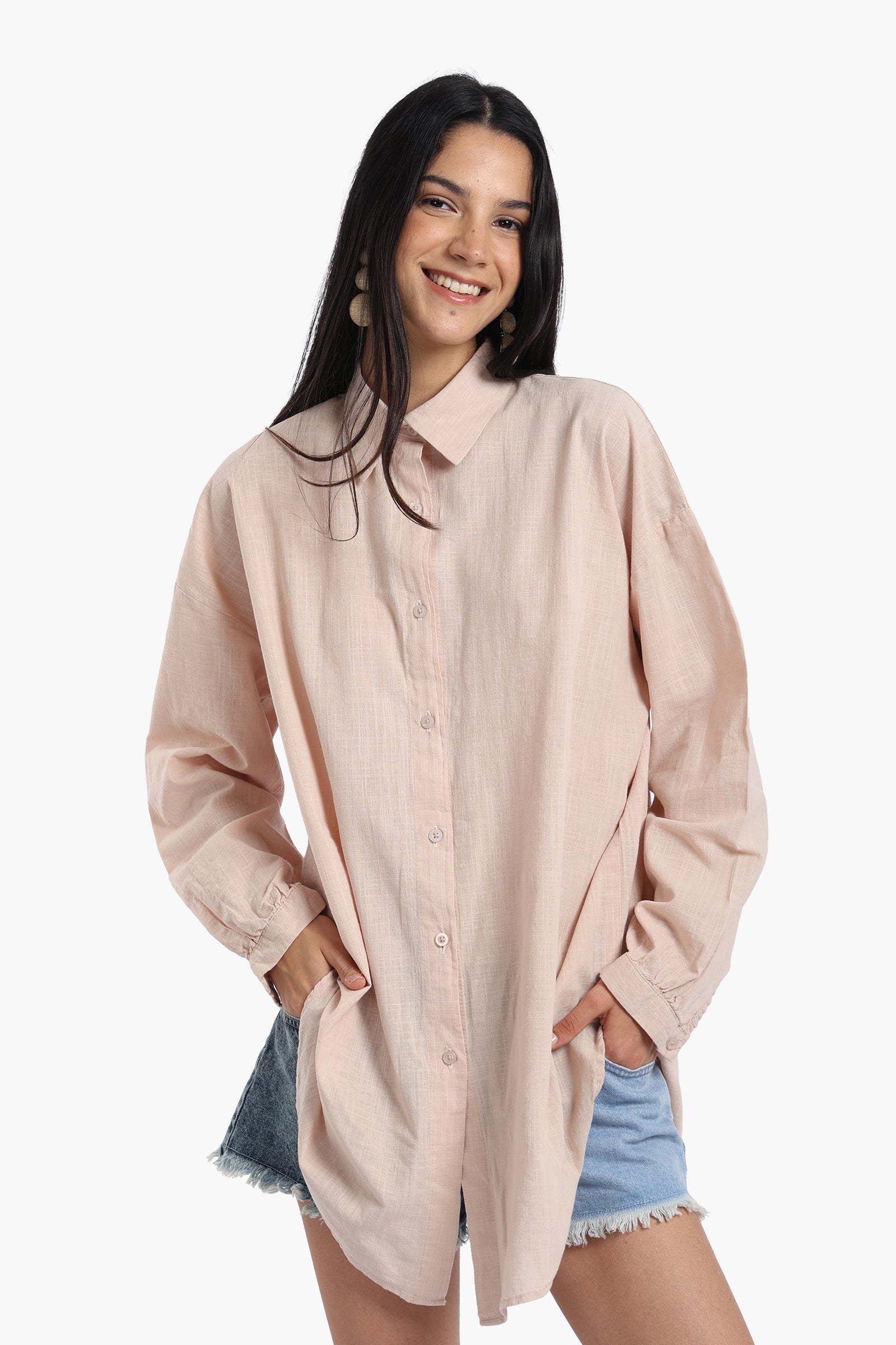 Linen Dropped Shoulder Shirt