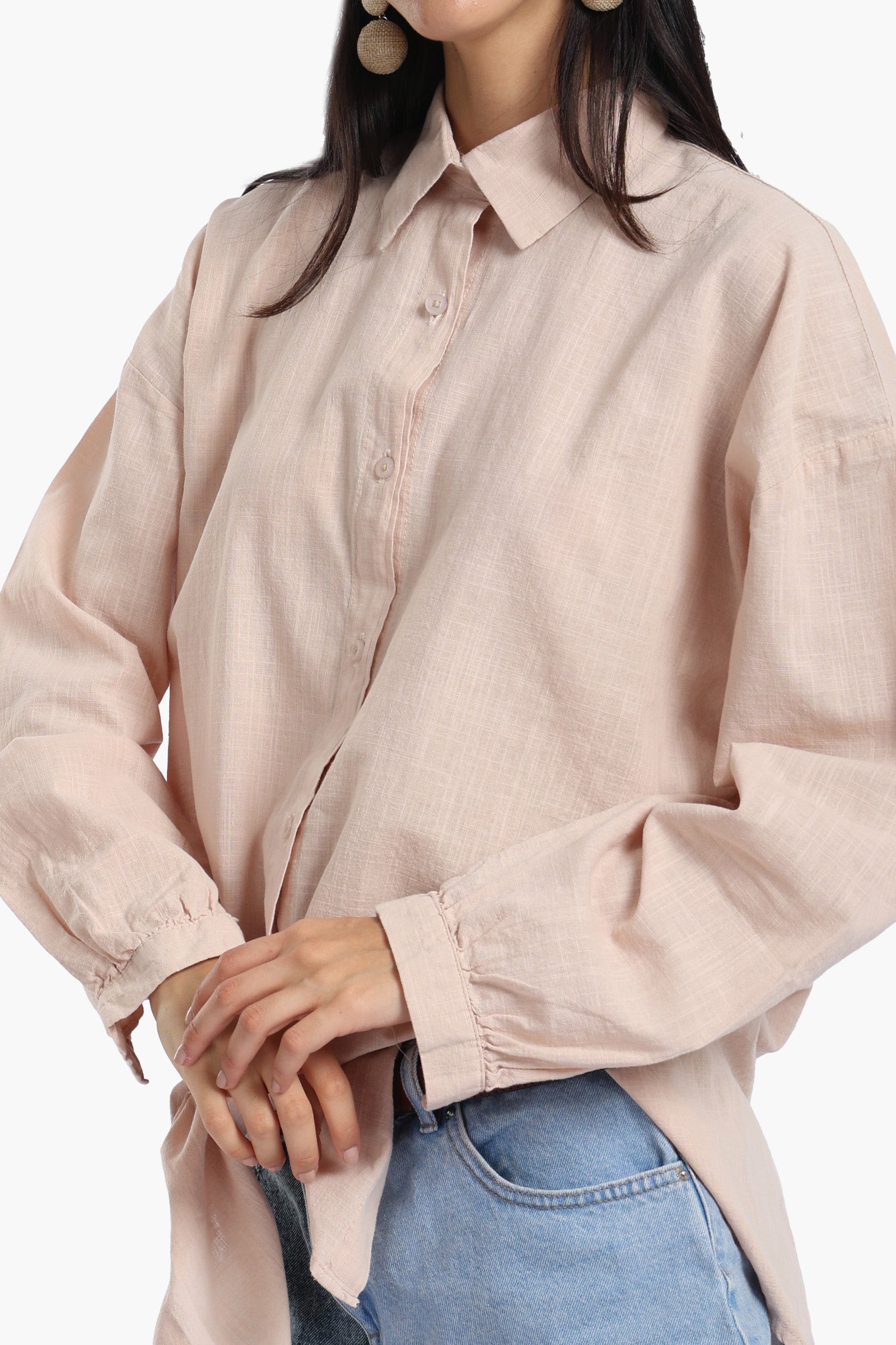 Linen Dropped Shoulder Shirt