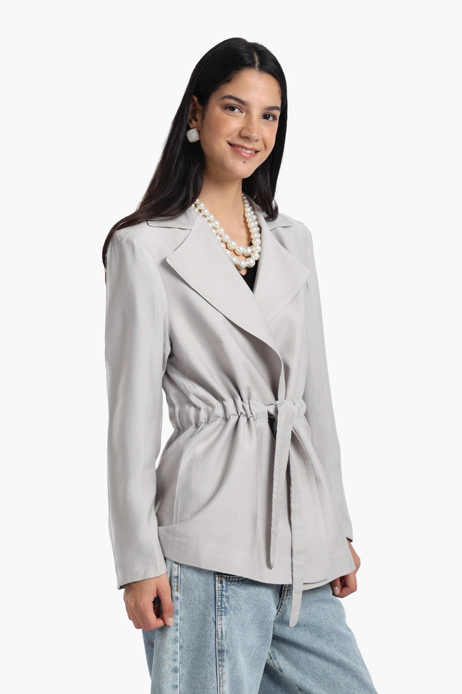 Blazer With Drawstring Waist