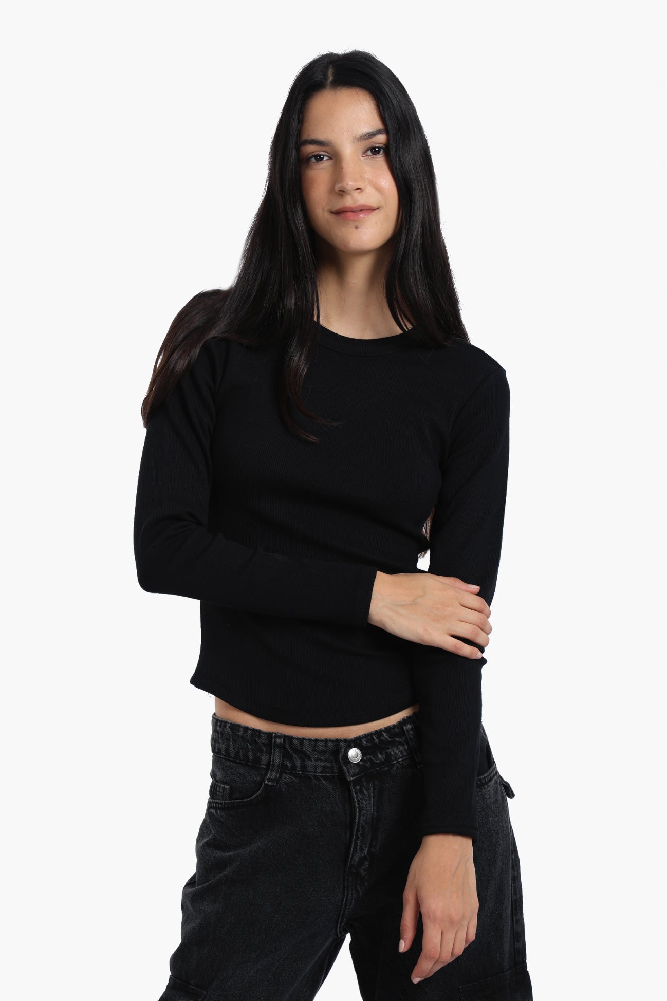 Ribbed Round Neck Top