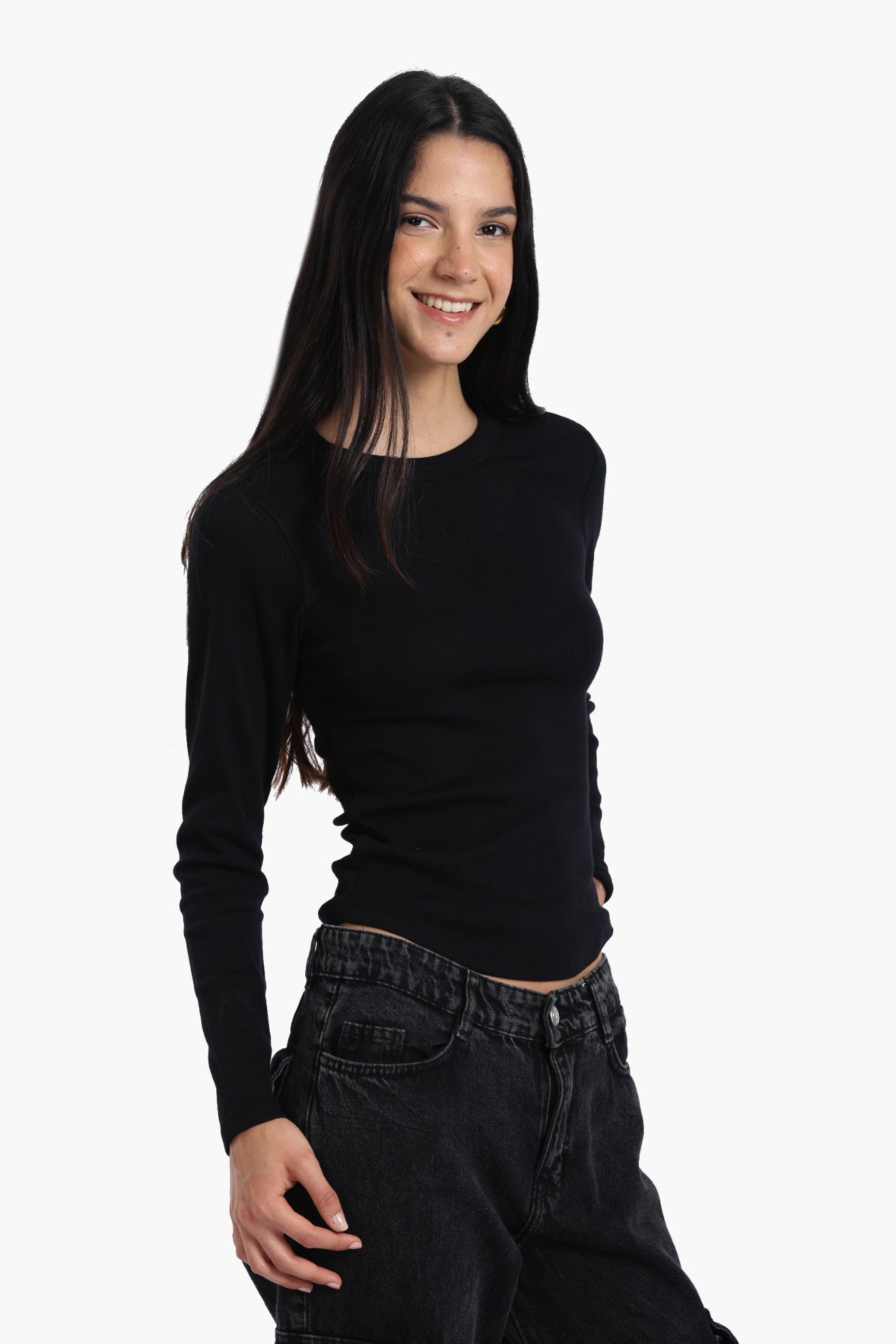 Ribbed Round Neck Top
