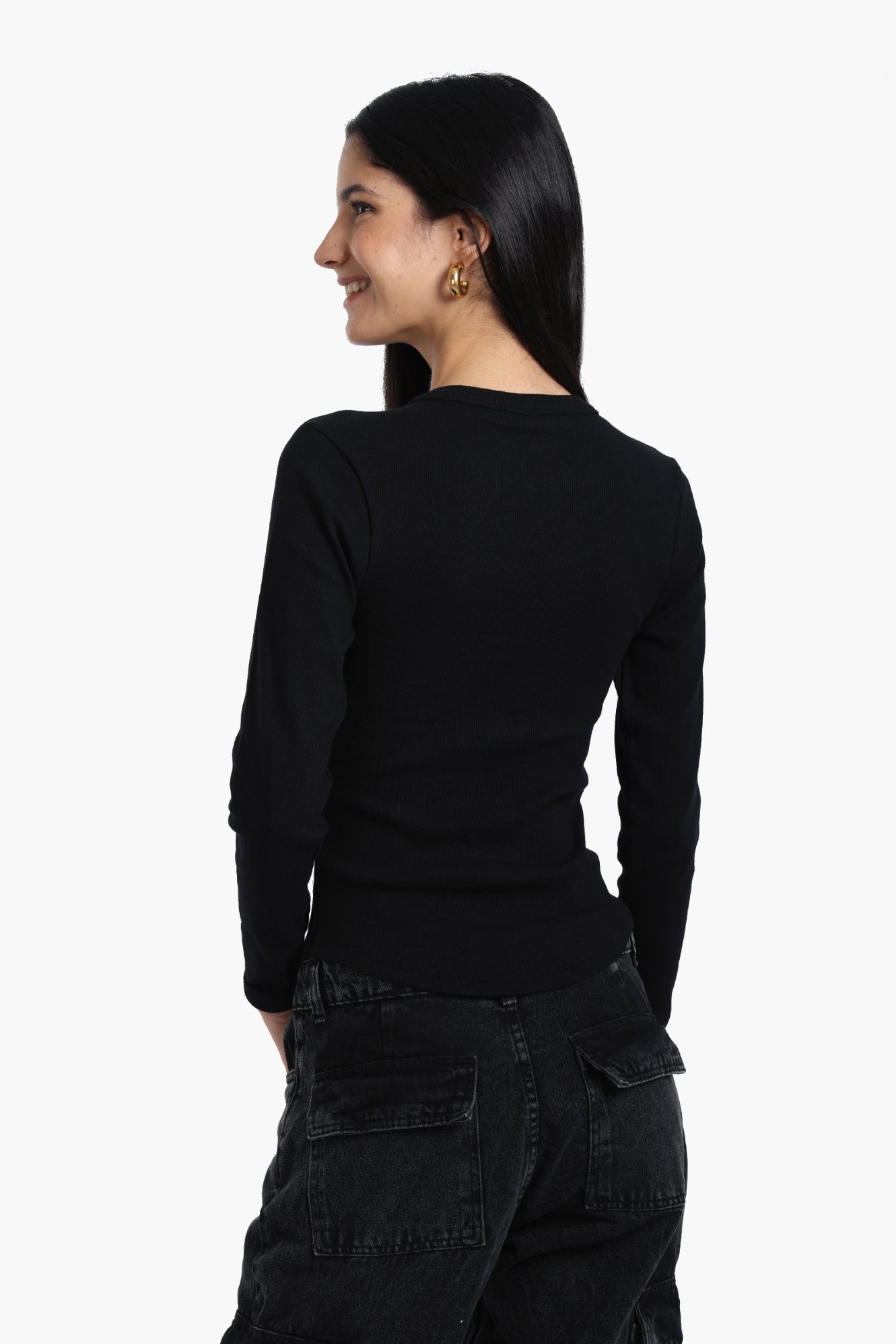 Ribbed Round Neck Top