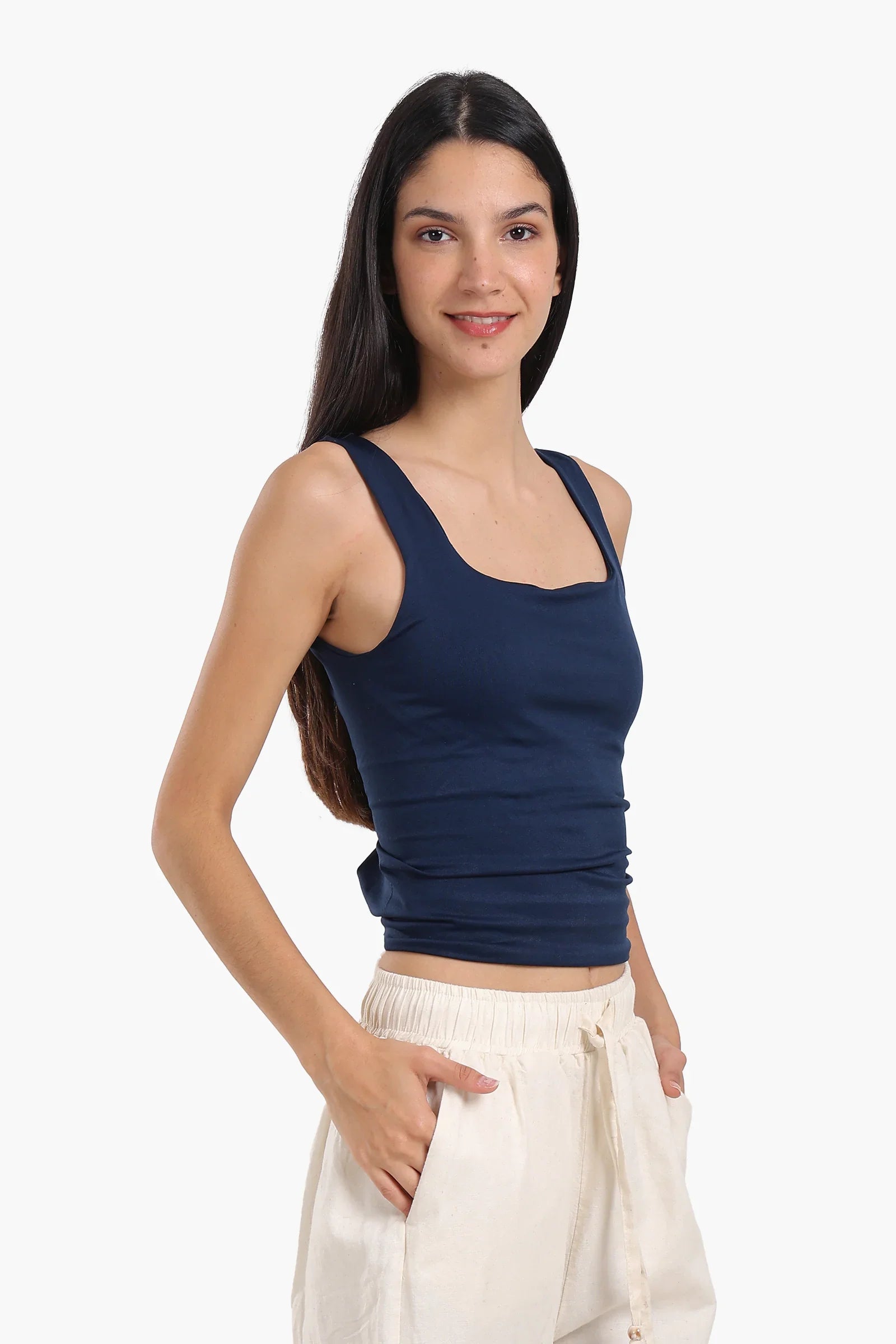 Sleek Solid Patterned Top